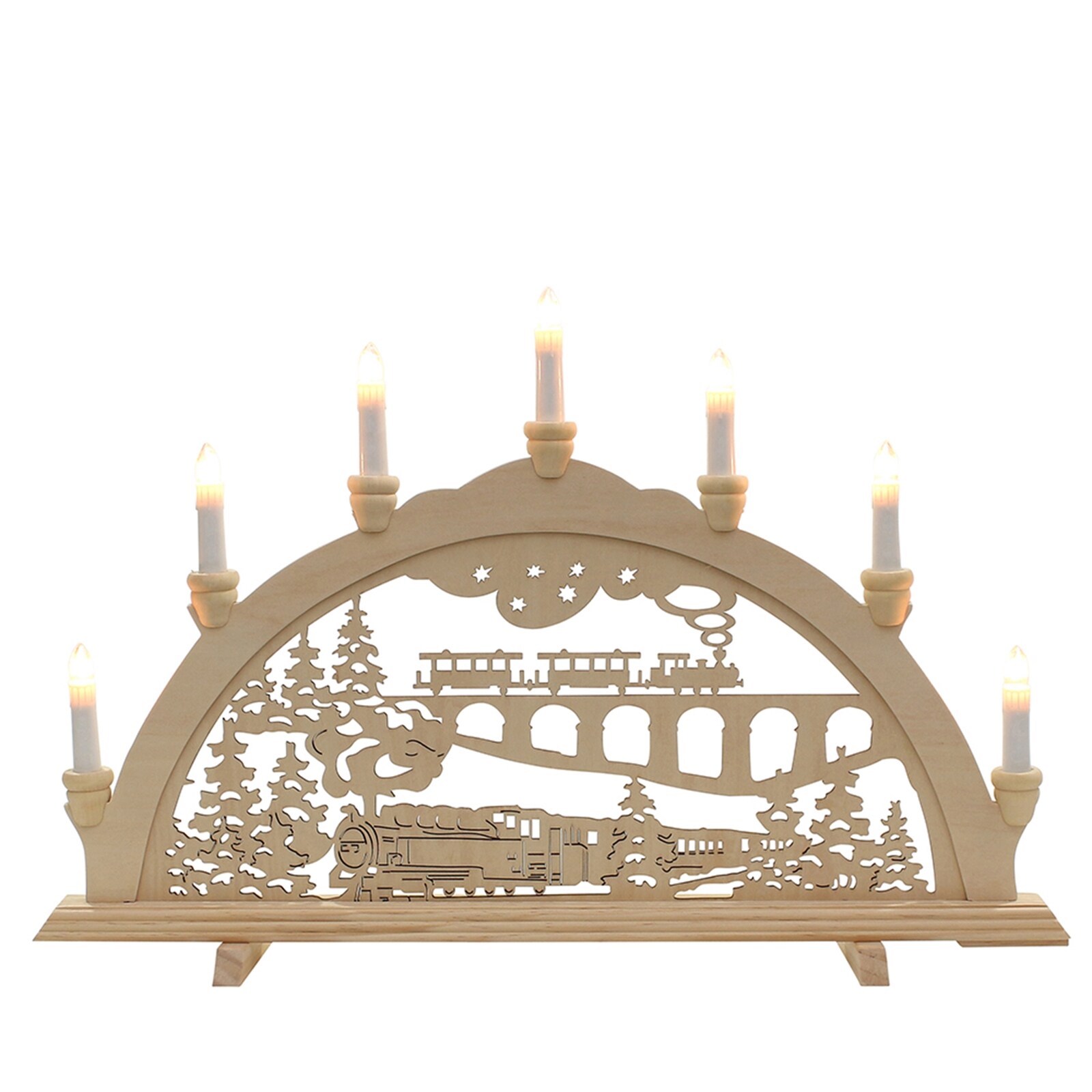 SIGRO Schwibbogen 7-flammig Eisenbahn - Bild 1