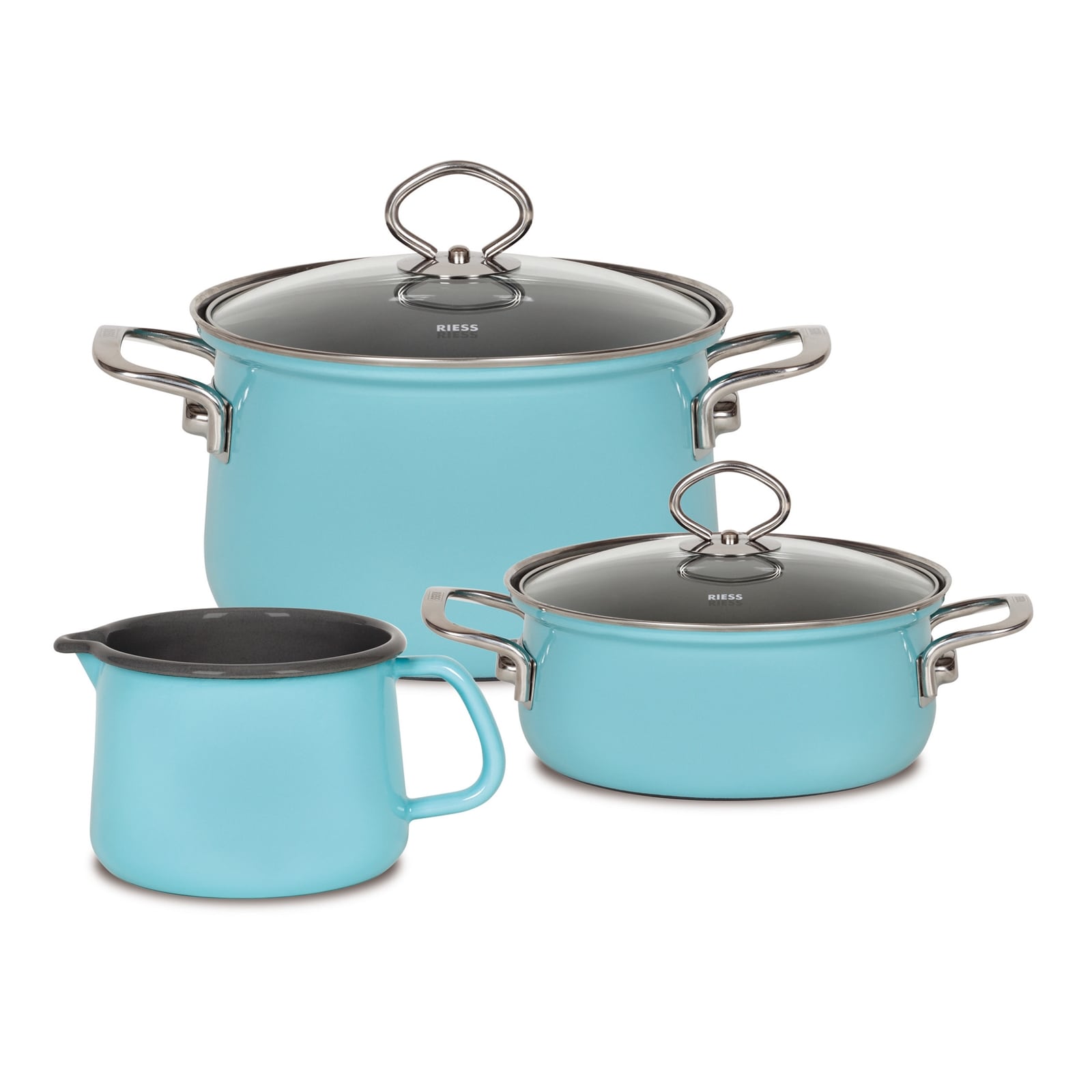 Riess Topfset 3-teilig KRISTALLBLAU - Bild 1