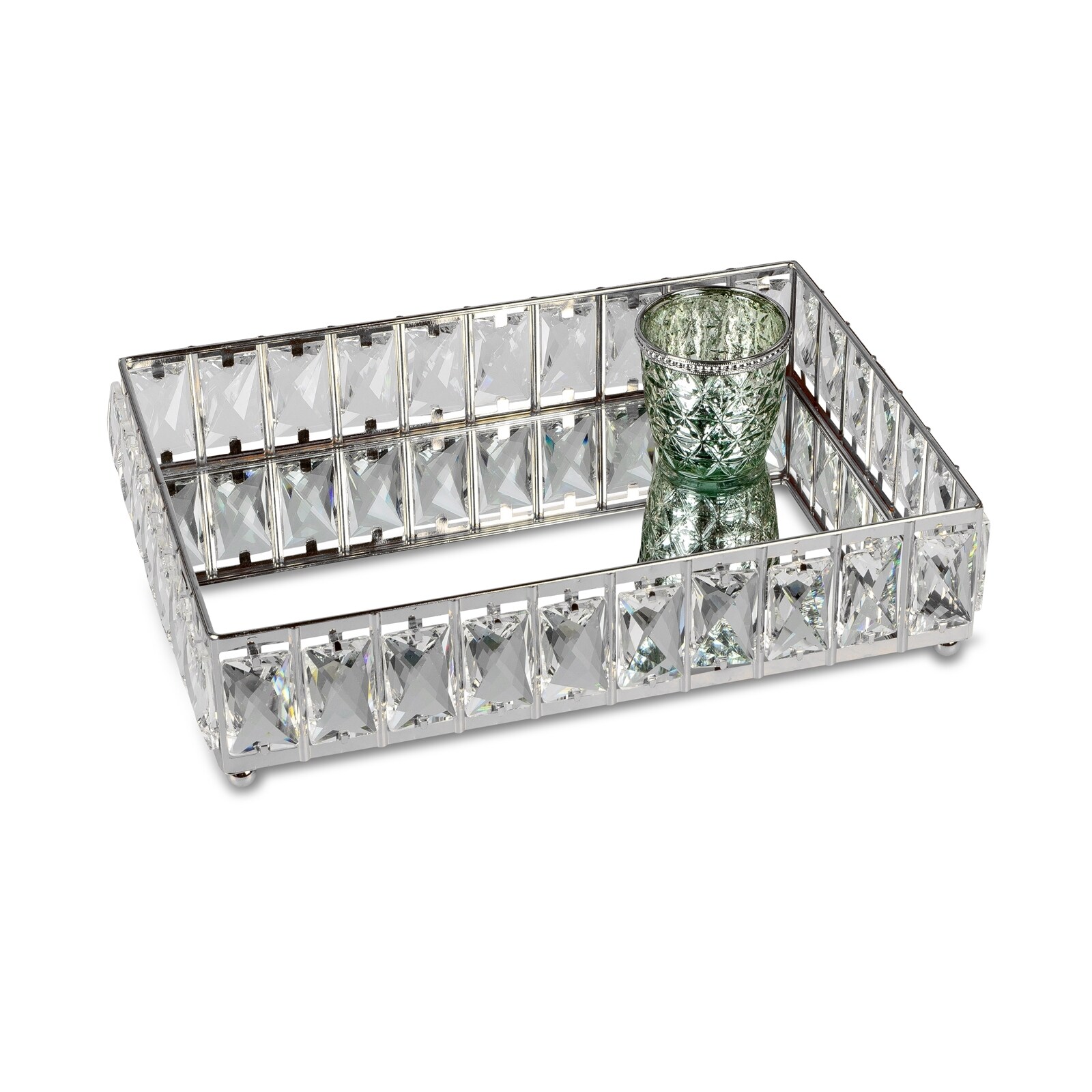 formano Tablett Silber Spiegel Chrom Kristall - Bild 1