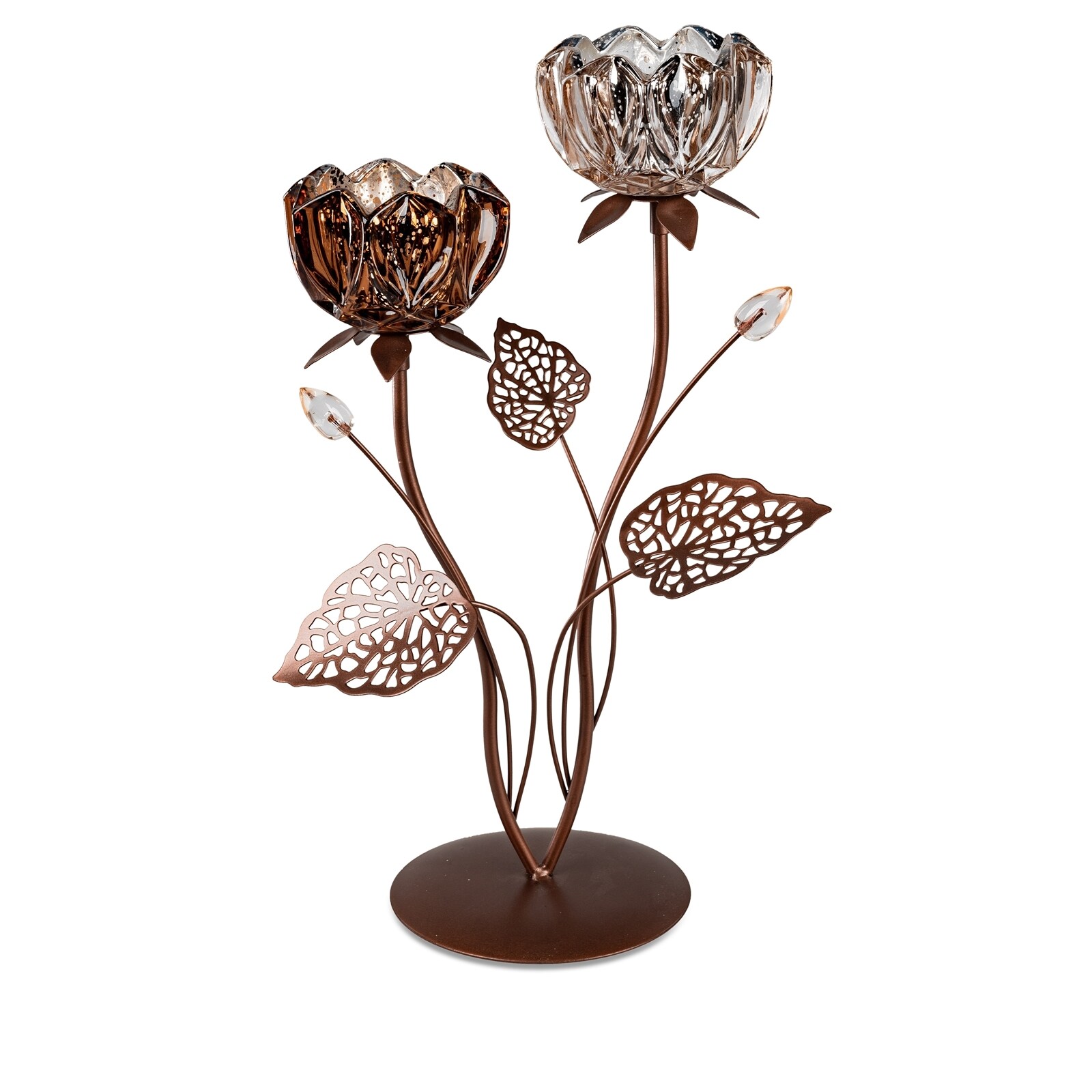 formano Leuchter 2flammig Bl&uuml;te braun - Bild 1