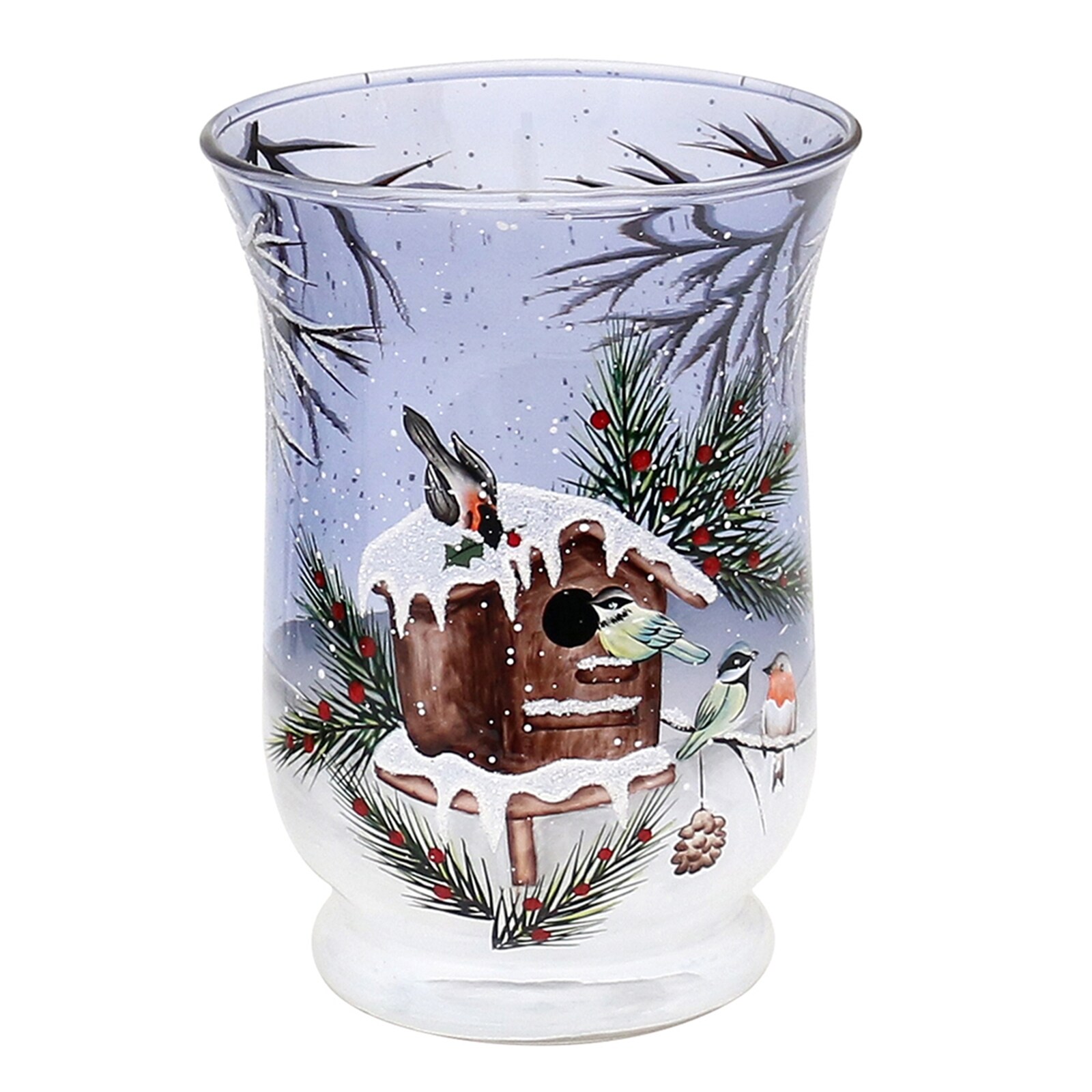 SIGRO Windlicht Glas 11cm Vogelhaus - Bild 1