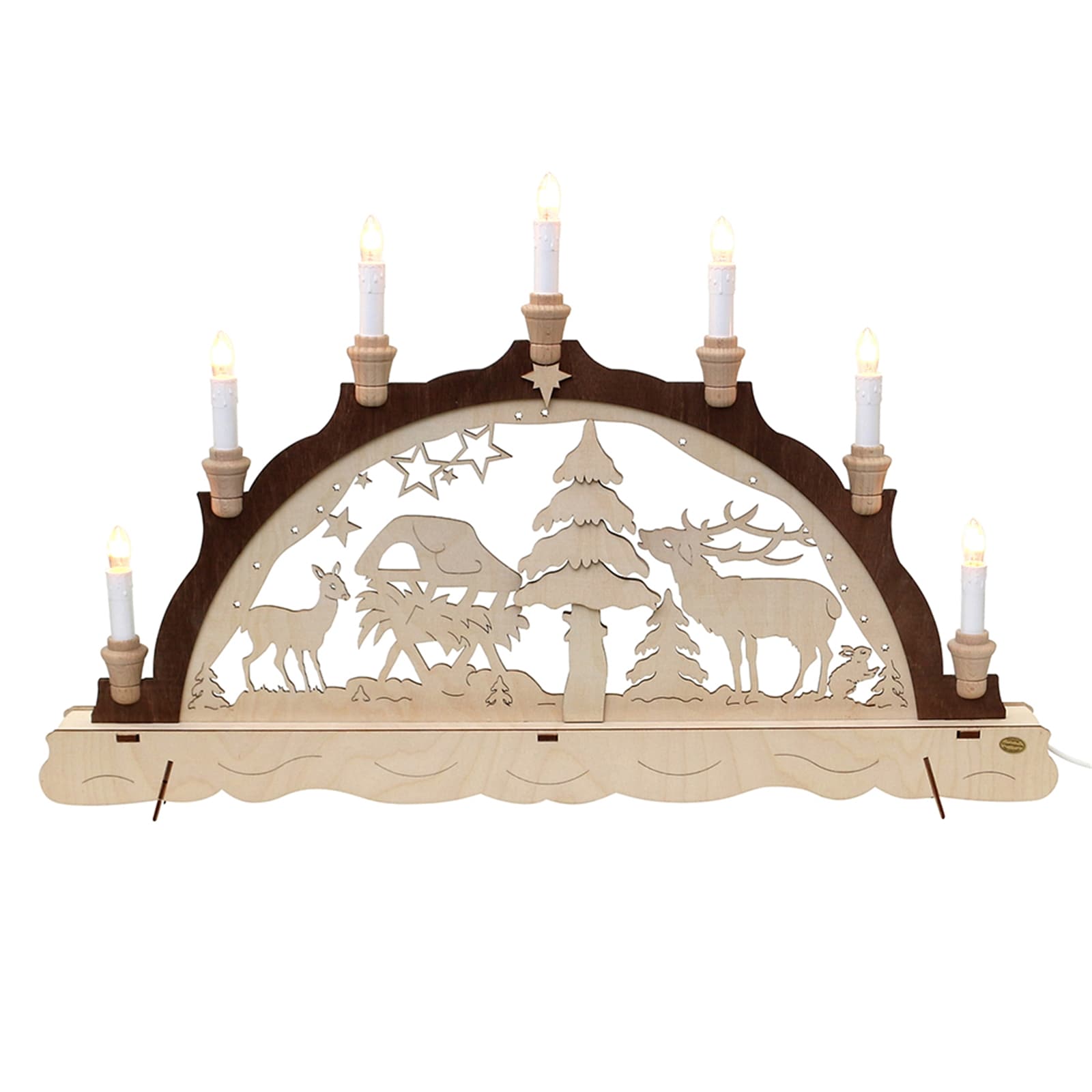 SIGRO Holz Schwibbogen, Spitzkerzen Wildf&uuml;tterung - Bild 1