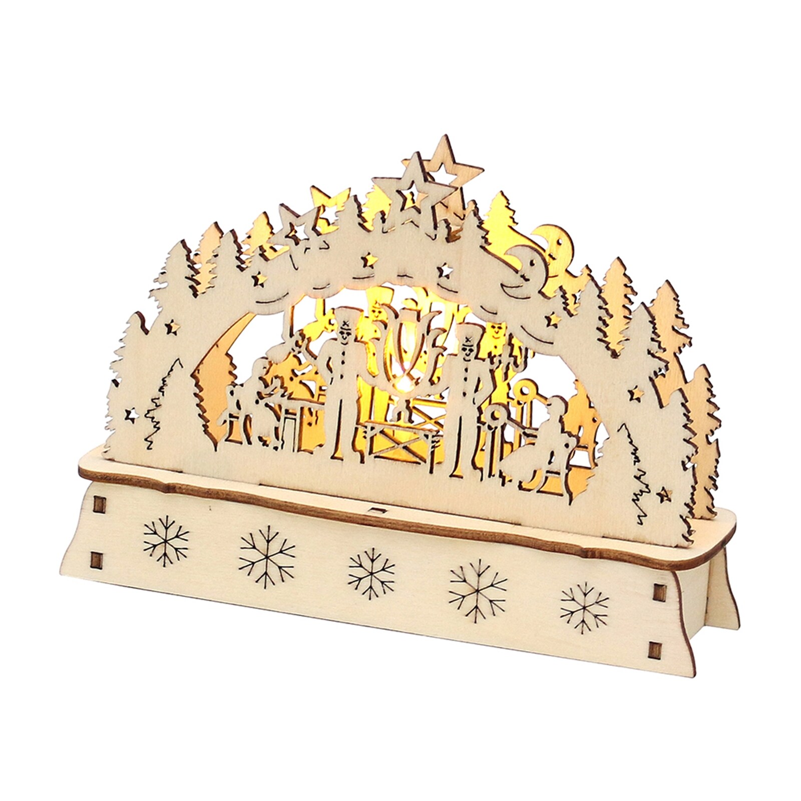 SIGRO Holz Mini-Schwibbogen, LED Bergmann - Bild 1