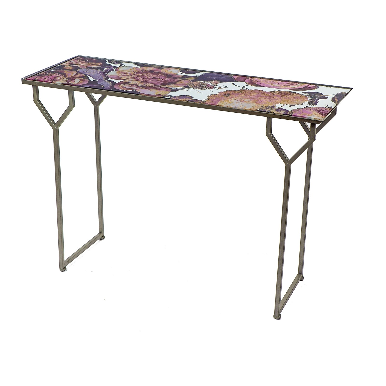 formano Konsole, Spiegelglas, Blumenmuster Metallf&uuml;&szlig;e - Bild 1