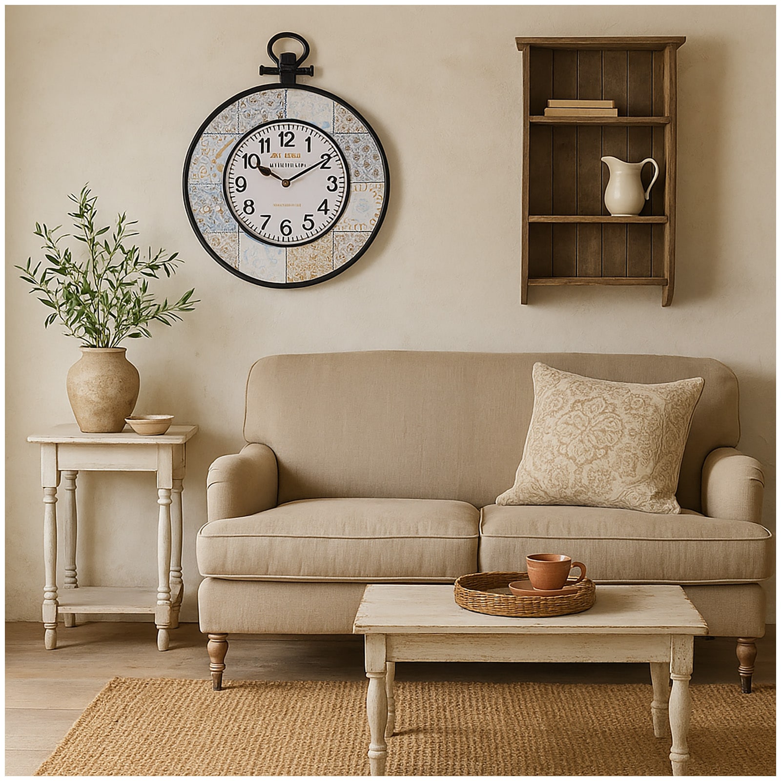 formano Wanduhr Fliesen gemustert 40 cm - Bild 1