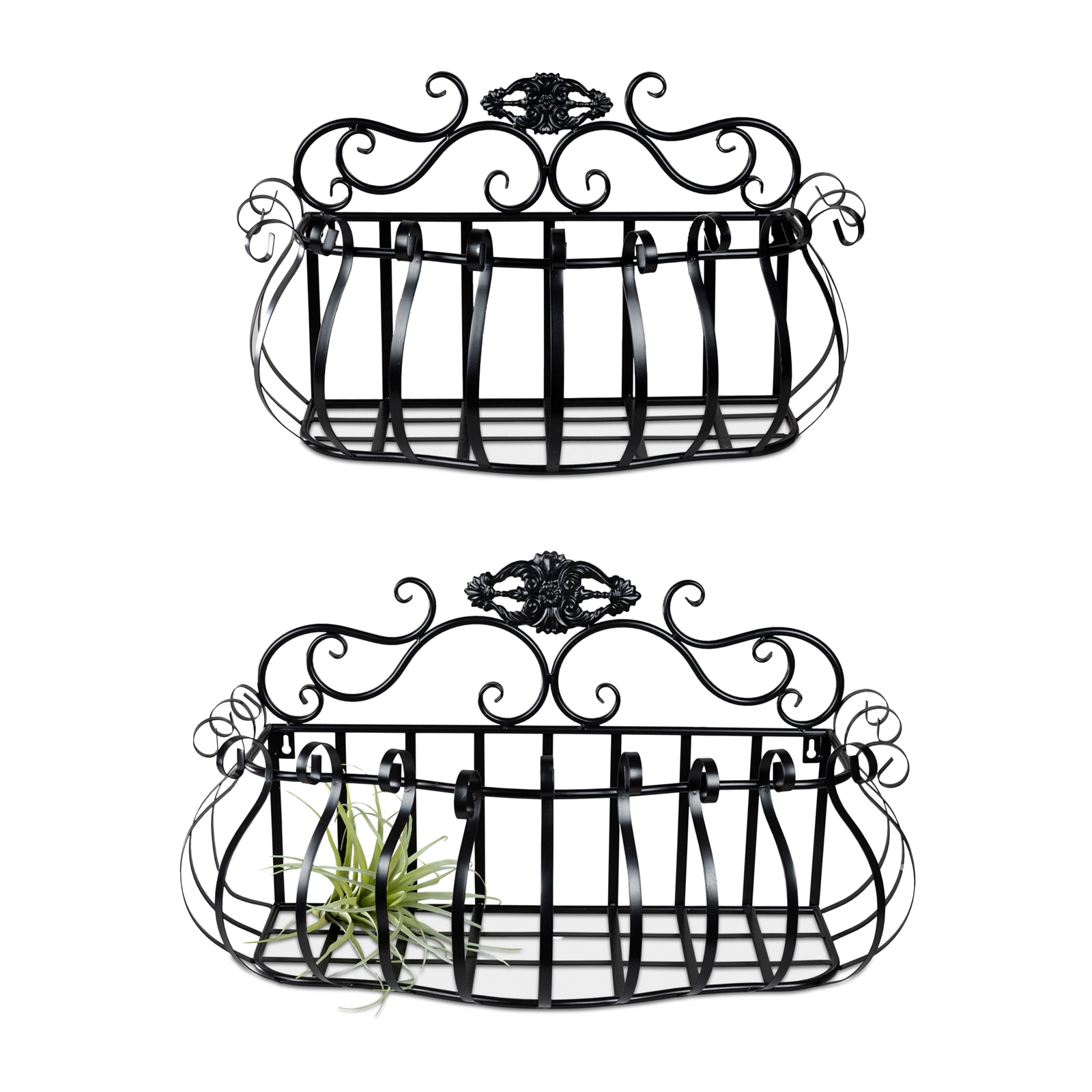 formano Wandk&ouml;rbe 2er-Set aus Metall Schwarz - Bild 1