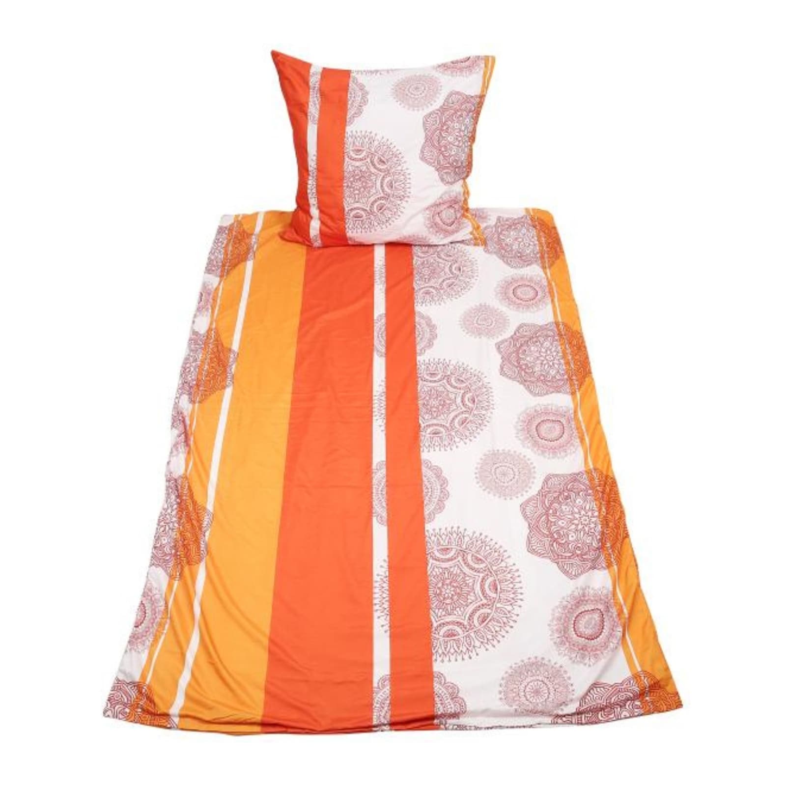HTI-Living Bettw&auml;sche 2-teiliges Set 135 x 200 Orange Rot - Bild 1