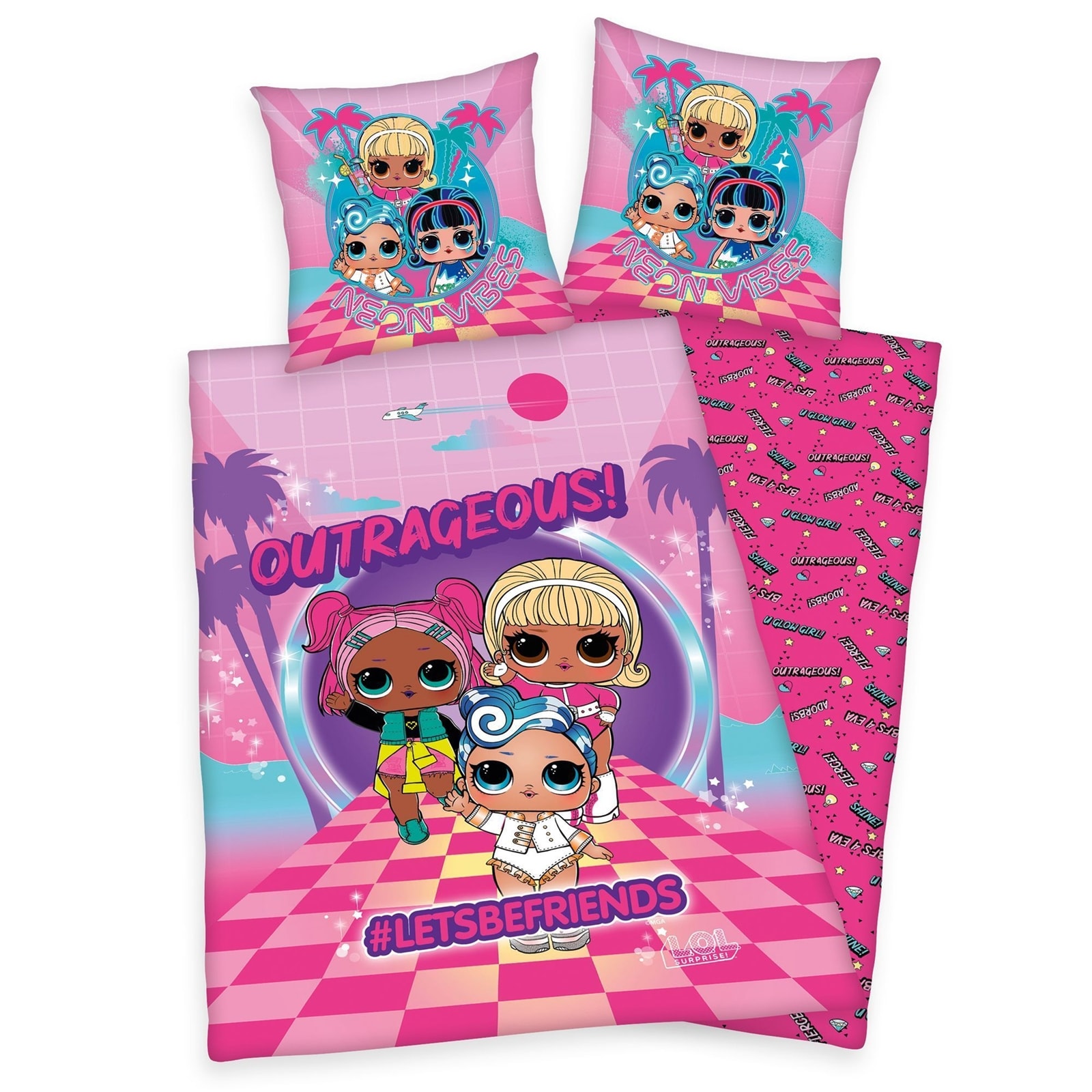 HERDING Kinder Baumwollbettw&auml;sche 80x80 135x200 L.O.L. Surprise - Bild 1