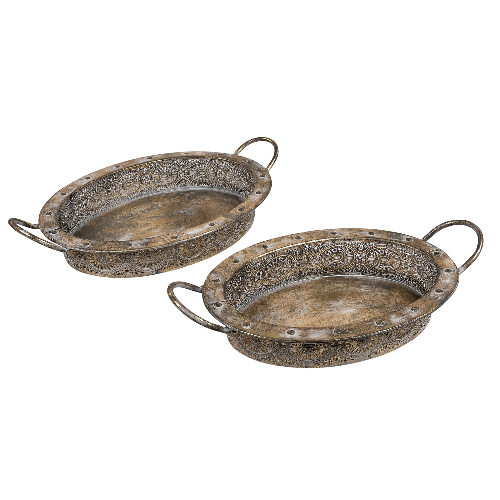 formano Tablett 2er Set Antikgold - Bild 1