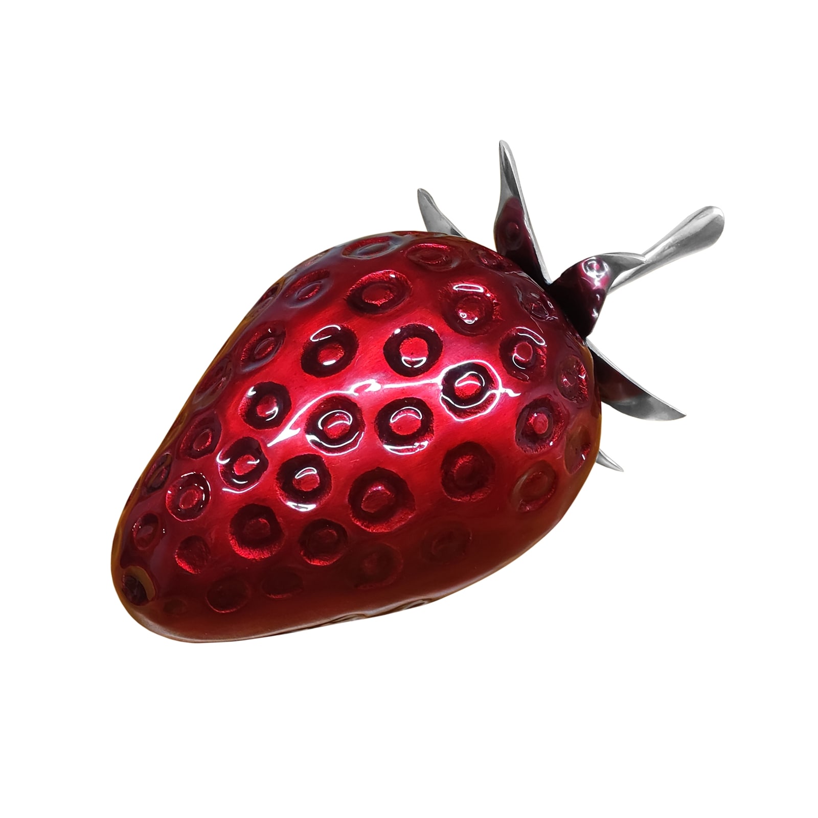 HTI-Living Deko Erdbeere Hochglanz Rot Aluminium - Bild 1