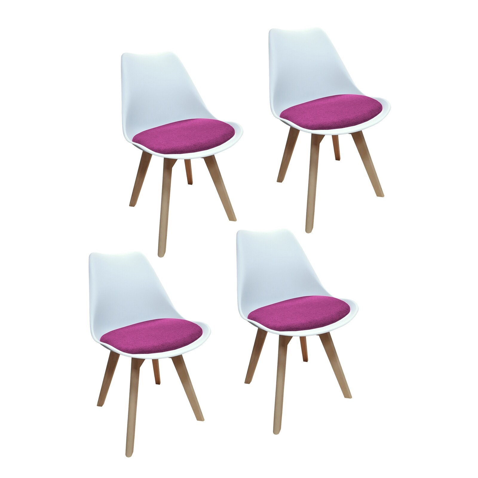 HTI-Living Stuhl Atlanta Weiß, Webstoff Pink