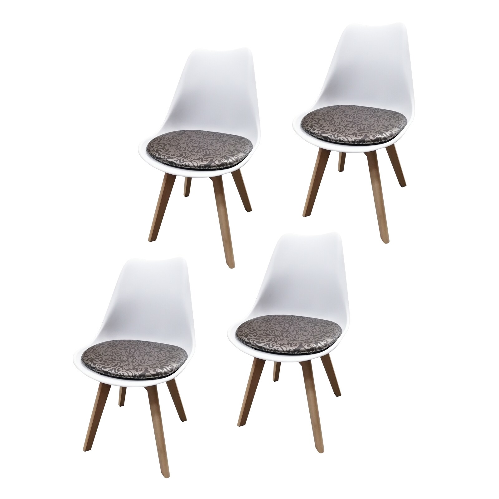 HTI-Living Stuhl Atlanta Weiß, PU Braun Muster