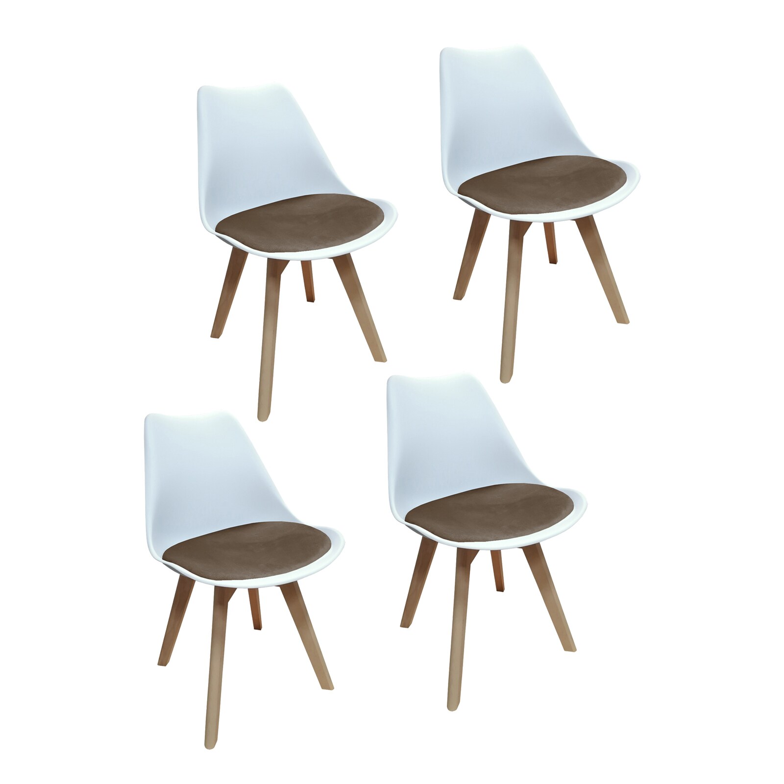 HTI-Living Stuhl Atlanta Weiß, Velvet Braun