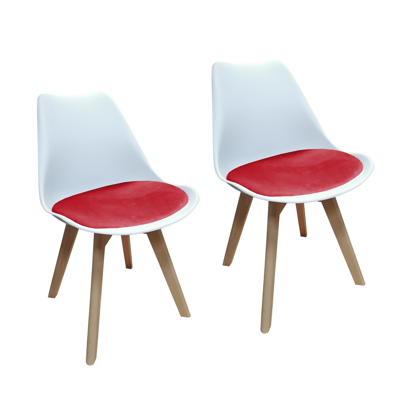 HTI-Living Stuhl Atlanta Weiß, Velvet Rot