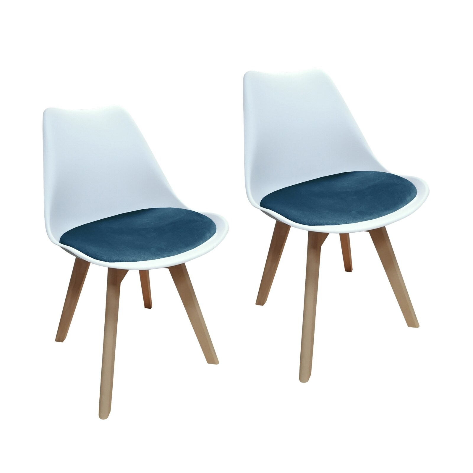 HTI-Living Stuhl Atlanta Weiß, Velvet Blau