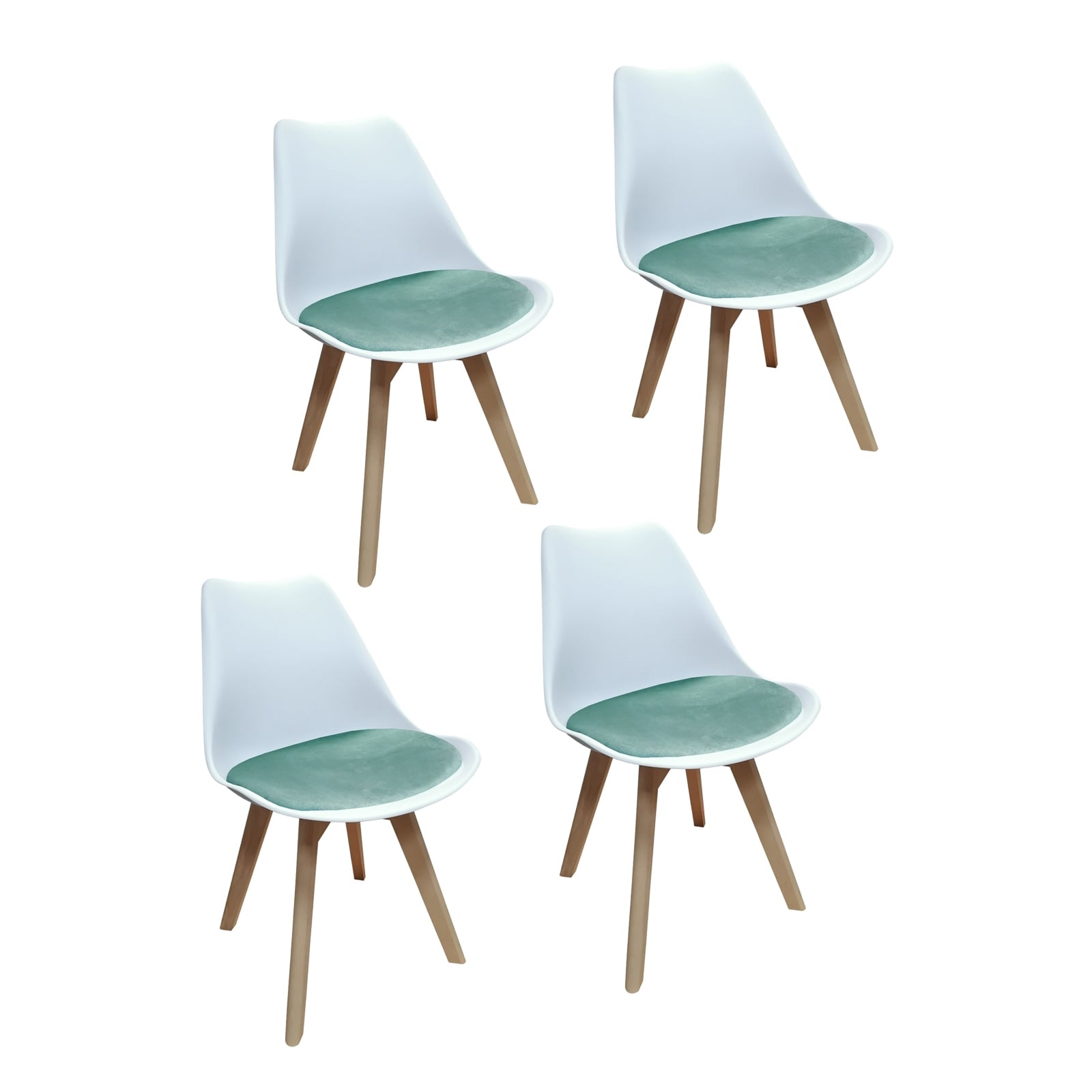 HTI-Living Stuhl Atlanta Wei&szlig;, Velvet T&uuml;rkis - Bild 1