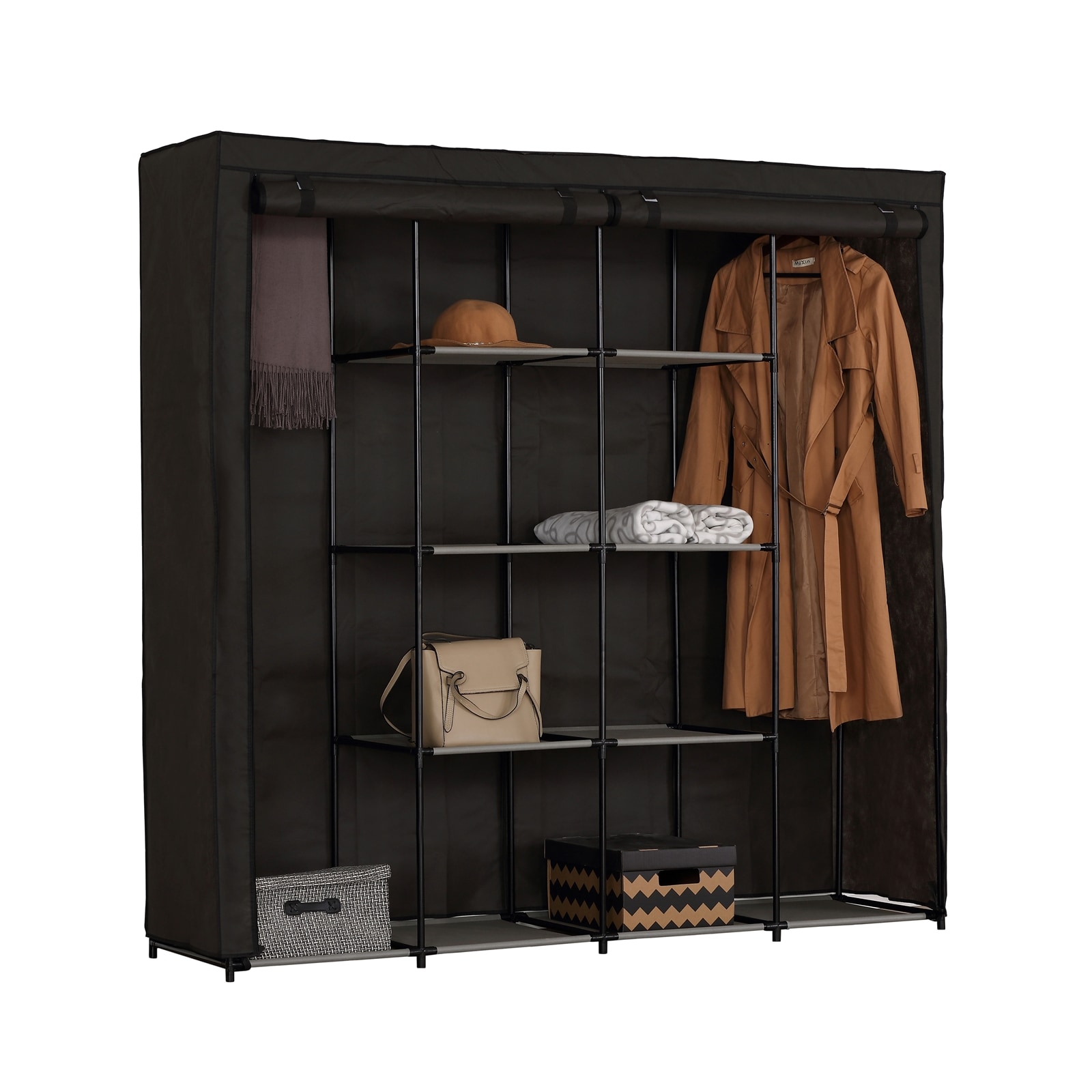 HTI-Living Stoffschrank XL Lena Dunkelgrau - Bild 1