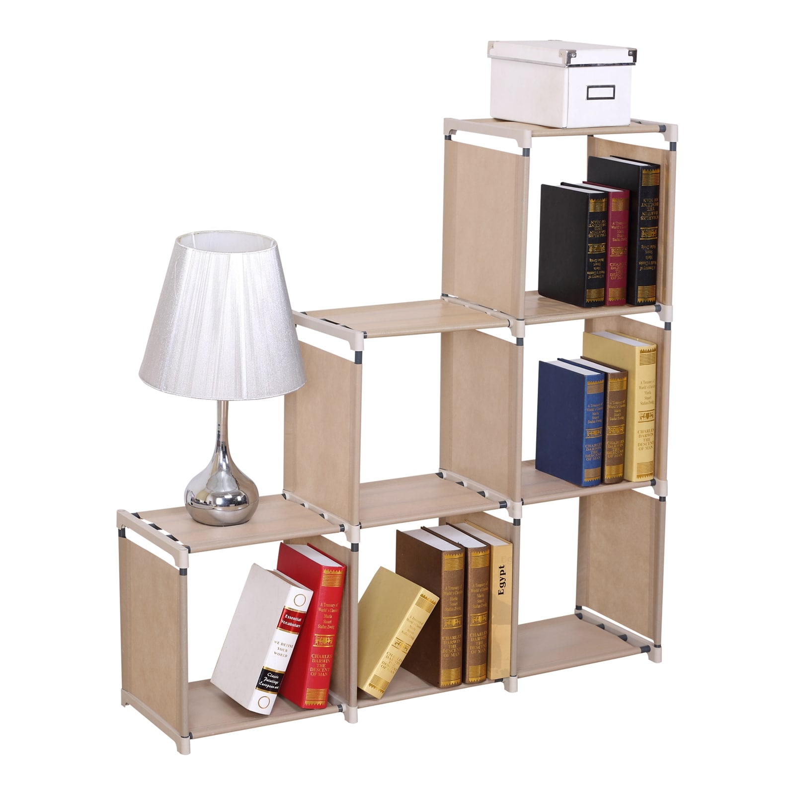 HTI-Living Stoffregal Stufenregal 6 F&auml;cher Lena - Bild 1