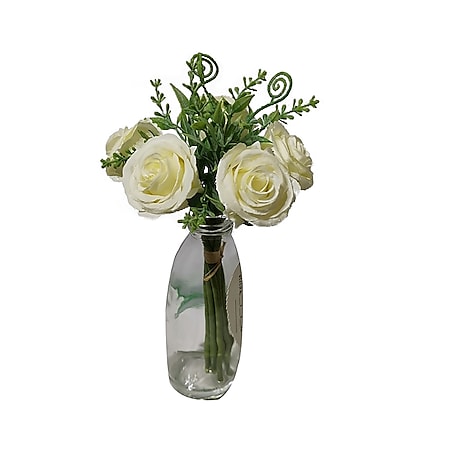 HTI-Living Kunstblume Rosenstrauß in Vase Flora - Bild 1