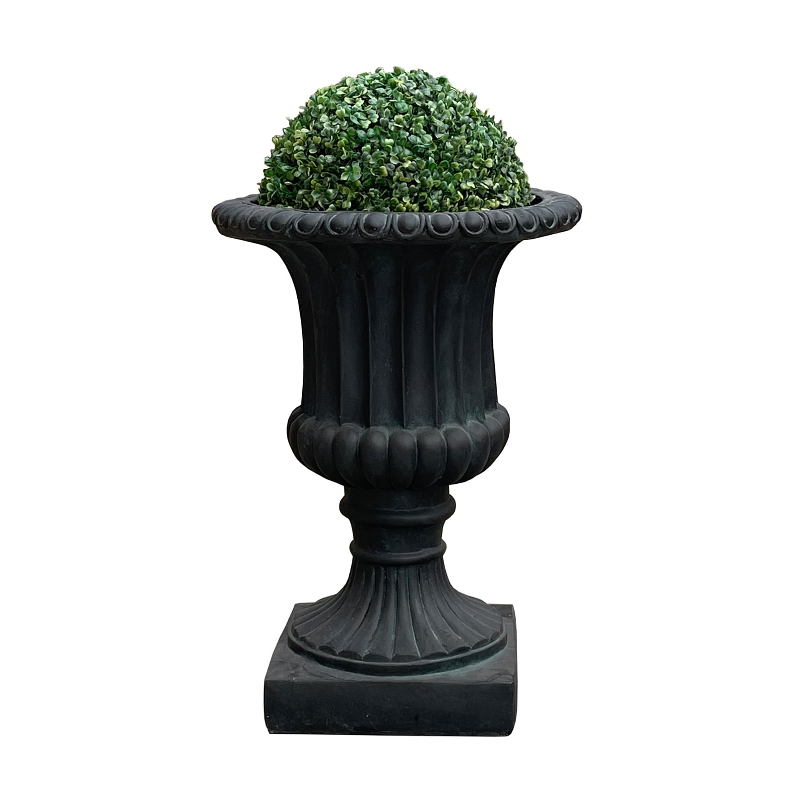 HTI-Living Pflanzk&uuml;bel mit Buchsbaumkugel Athene Dunkelgrau - Bild 1