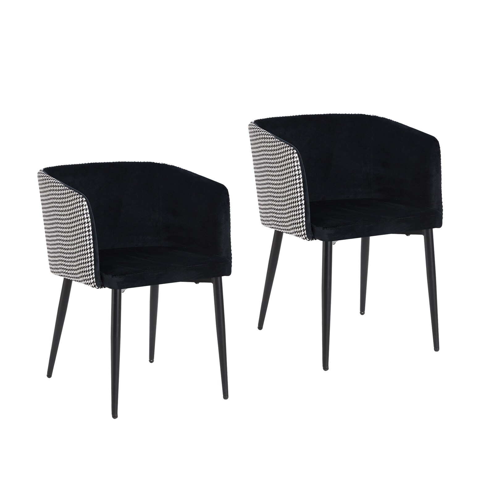 HTI-Living Stuhl Destin Hahnentritt Schwarz-Weiß