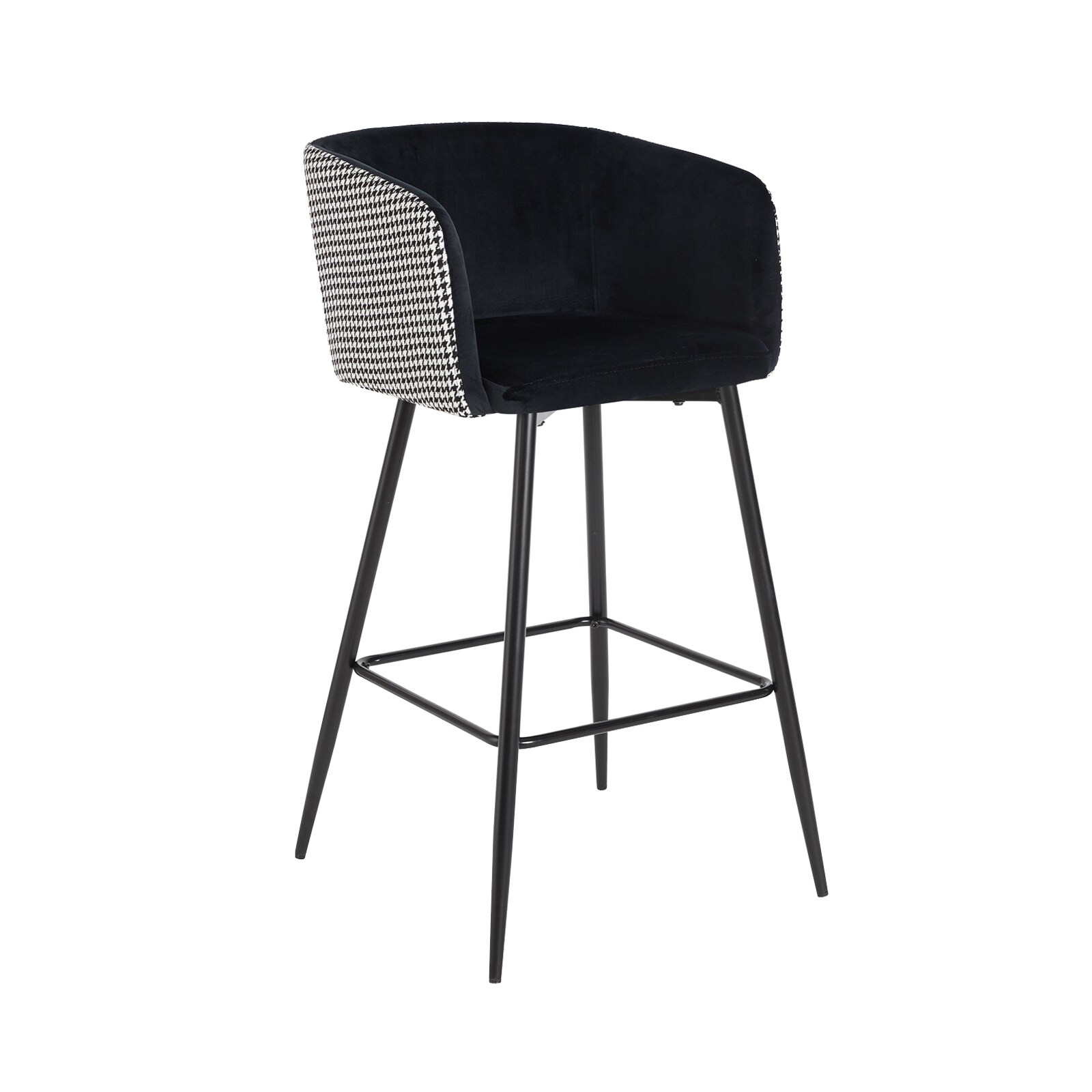 HTI-Living Barhocker Delray Hahnentritt Schwarz-Weiß
