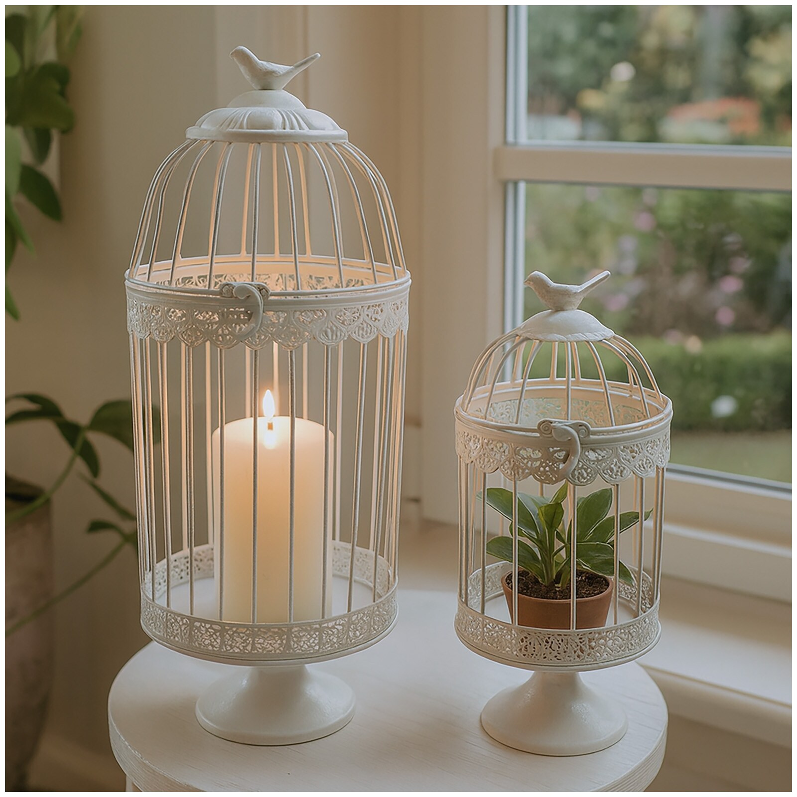 HTI-Living Dekorative Vogelk&auml;fige Lani, 2er Set im Vintage St Nostalgie-Dekoration f&uuml;r Zuhause - Bild 1