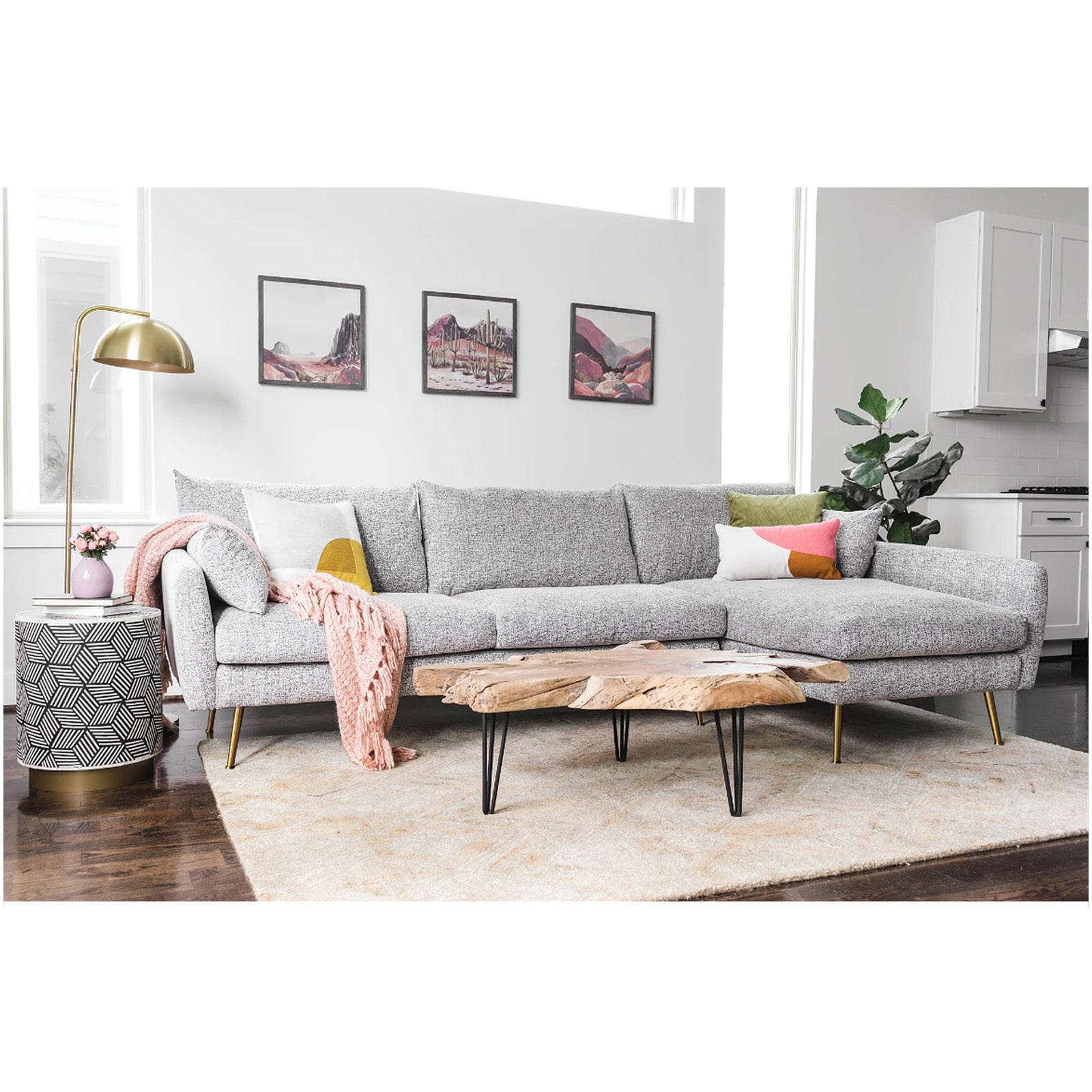 HTI-Living Ecksofa Antonius Webstoff Grau rechts - Bild 1