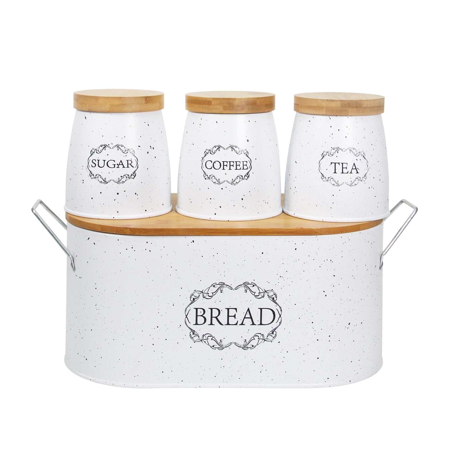 neuetischkultur Brotkasten Vorratsdosen 4er-Set Landhaus Wei&szlig; - Bild 1