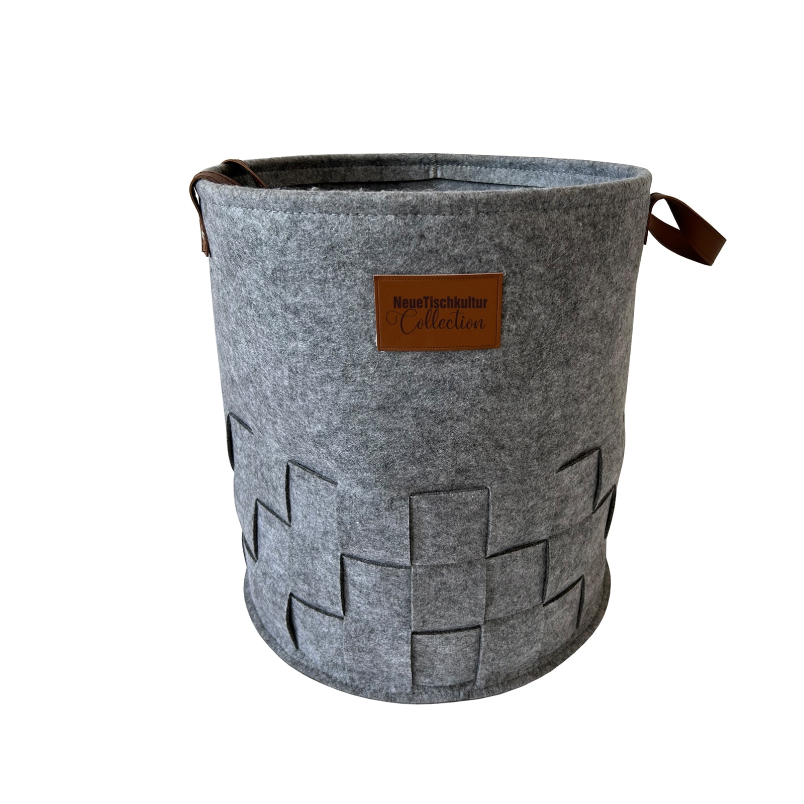 HTI-Living W&auml;schekorb 55 Liter Briena Filz Hellgrau - Bild 1