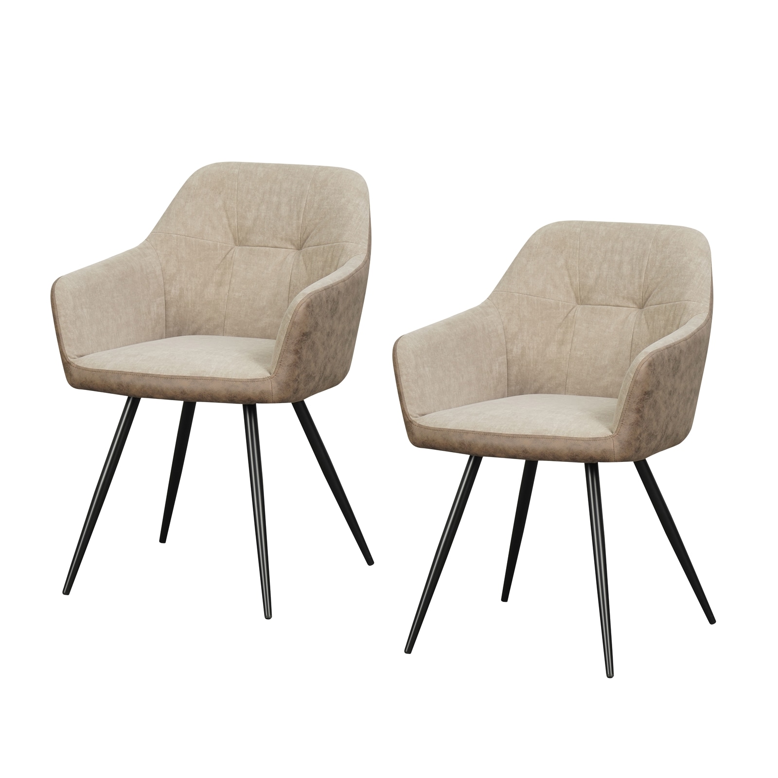 HTI-Living Esszimmerstuhl 2er Set Antikbraun/Taupe Joschka - Bild 1