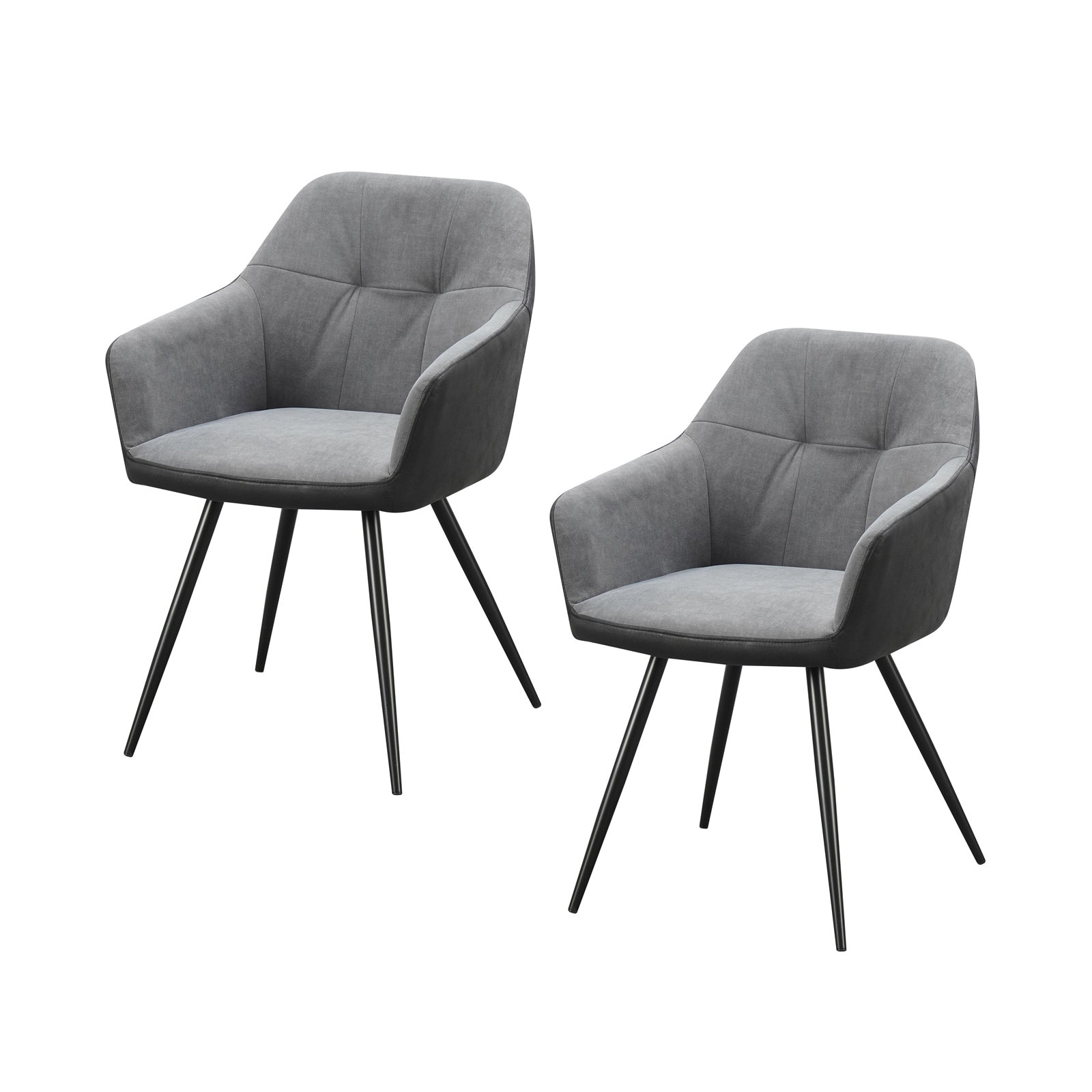 HTI-Living Esszimmerstuhl 2er Set Anthrazit/Grau Joschka - Bild 1