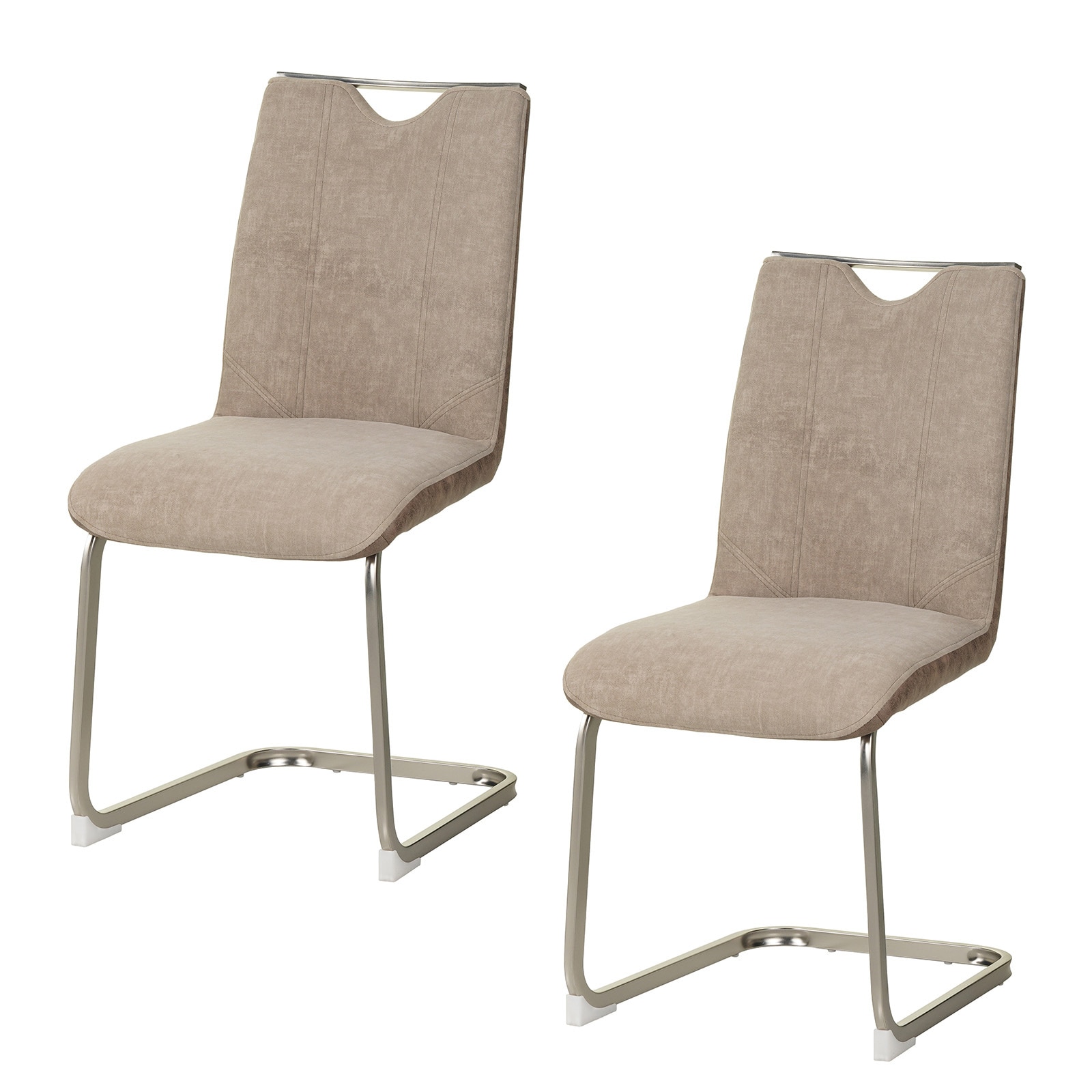 HTI-Living Schwingstuhl Taupe/Antikhellbraun 2er Set Emrys - Bild 1