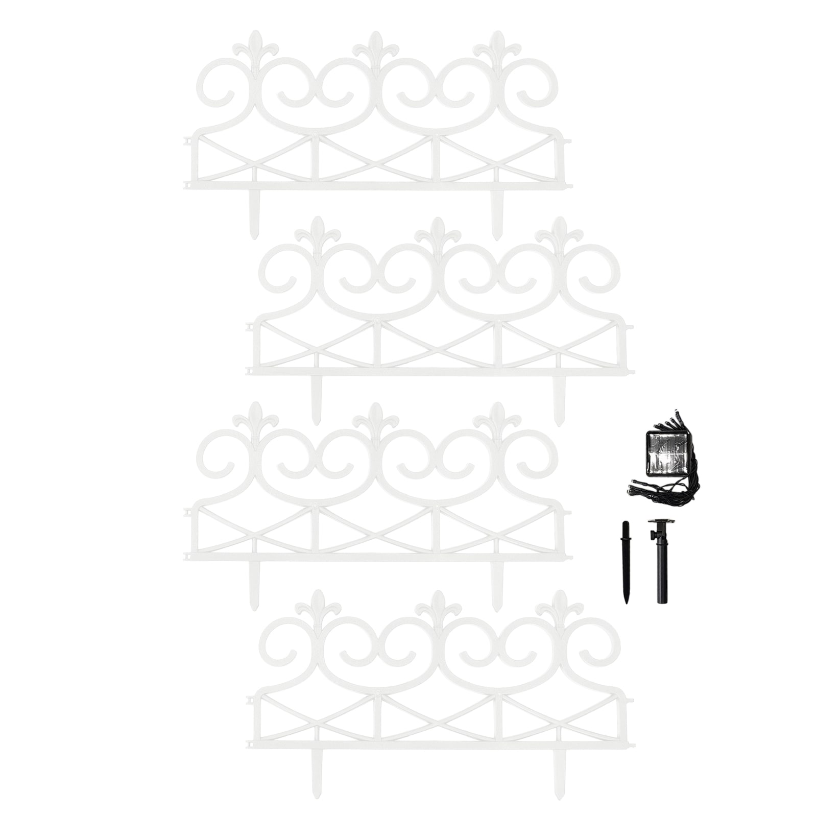 HTI-Living Zierzaun Nessa Solar Lilie 4-teilig Wei&szlig; - Bild 1