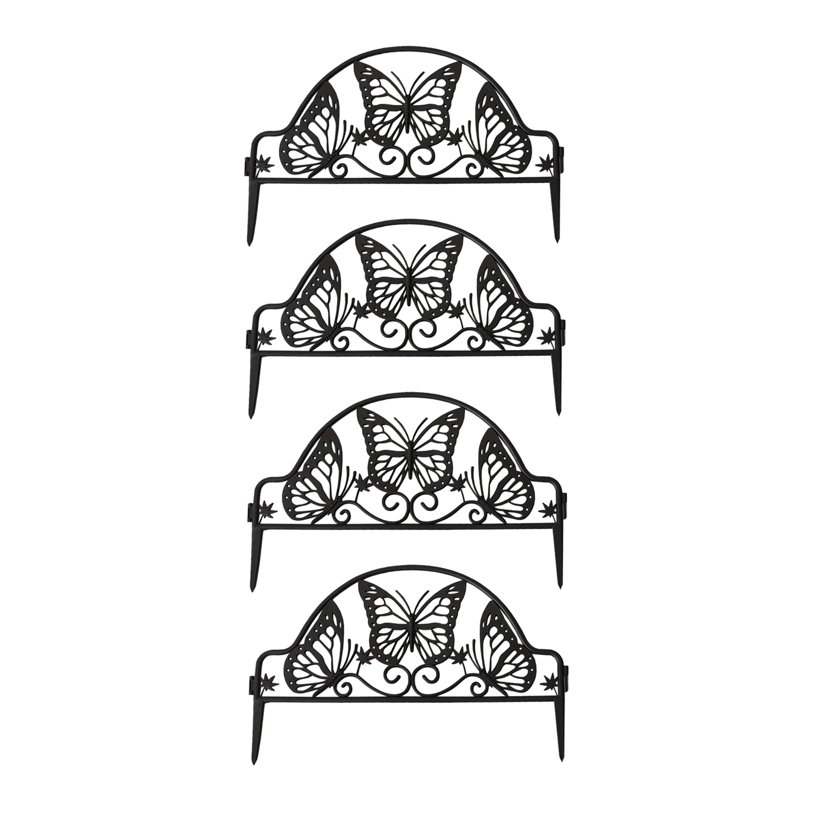 HTI-Living Zierzaun Nessa Schmetterling 4-teilig Braun - Bild 1