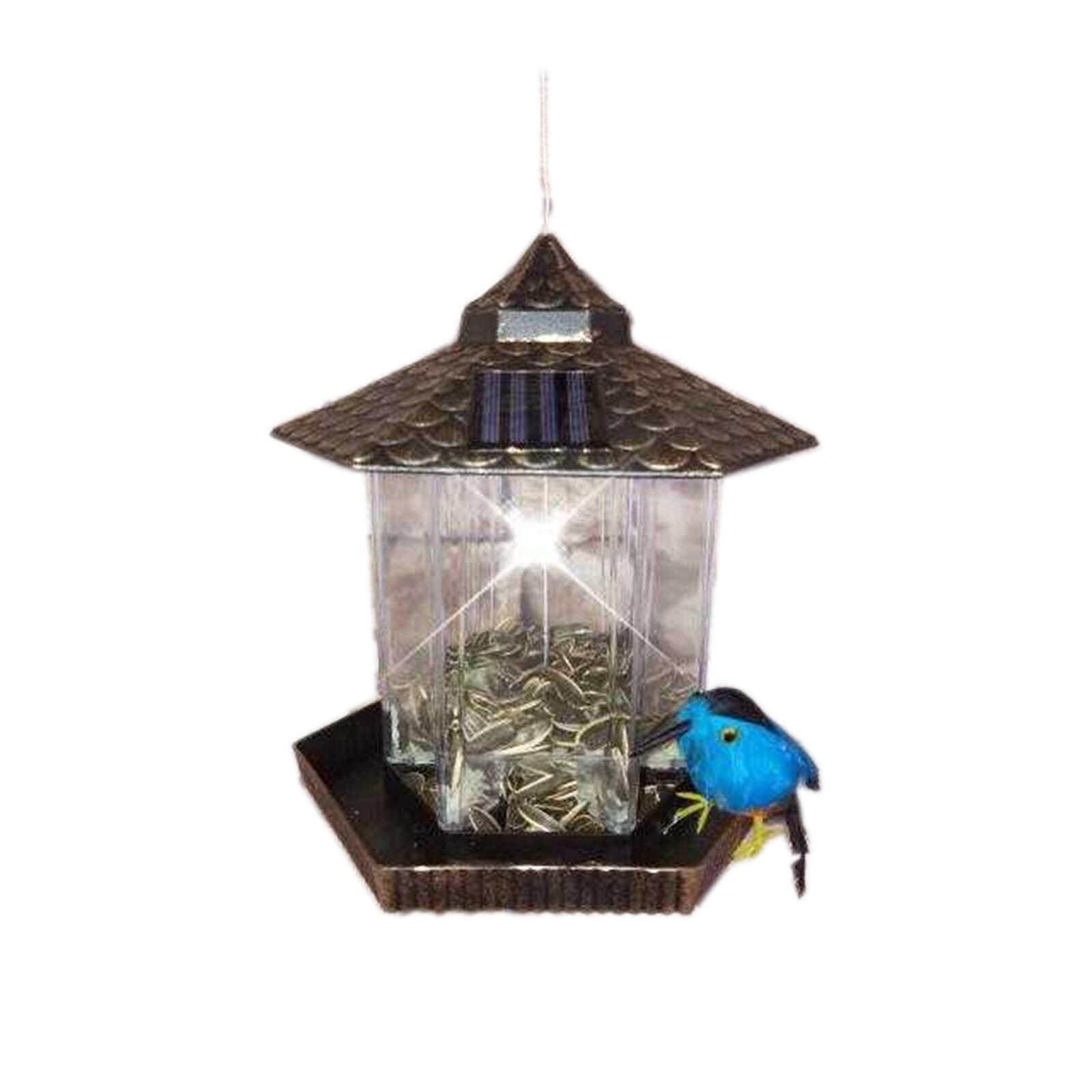 HTI-Living Vogelfutterhaus Nessa Metallic Gold mit Solarpanel - Bild 1