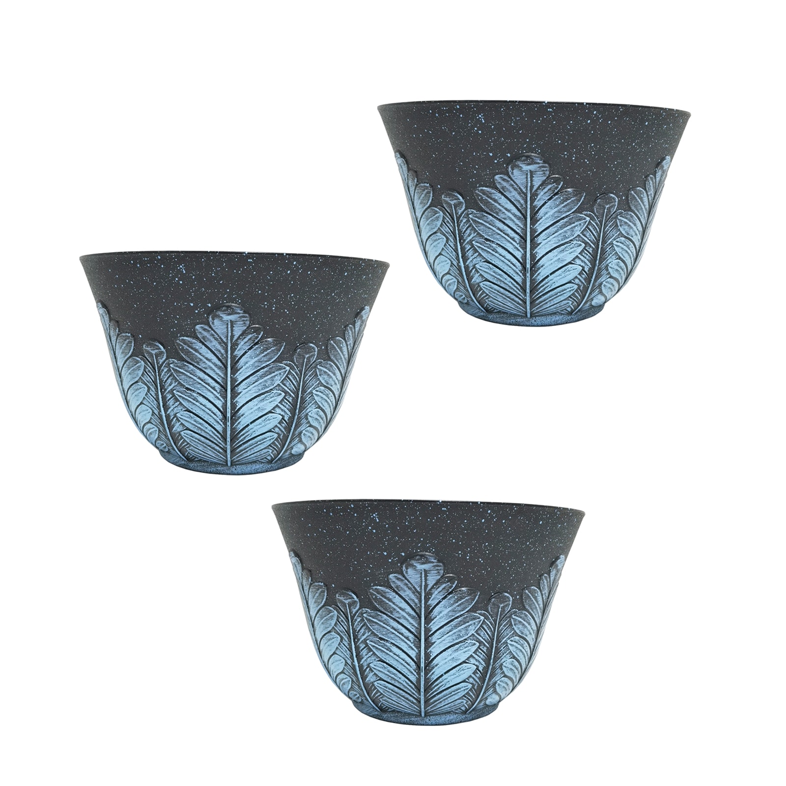HTI-Living Blumentopf Nessa Feder Blau 3er-Set - Bild 1
