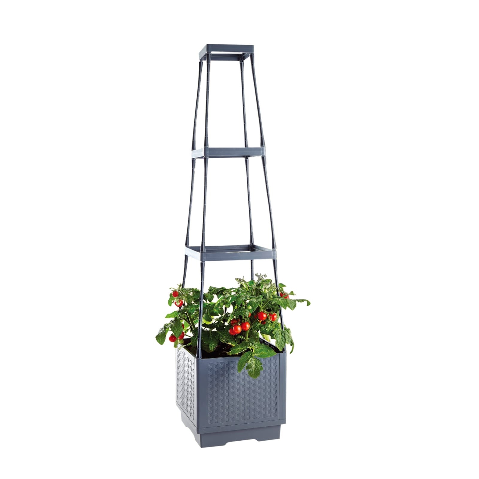 HTI-Living Pflanzturm Nessa Grau mit Rankhilfe - Bild 1