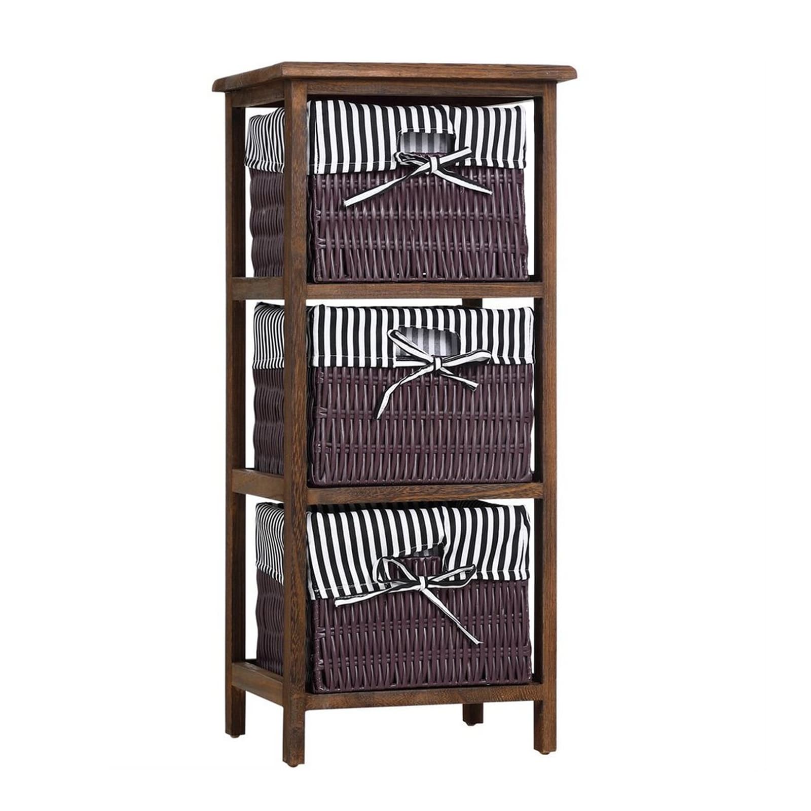 HTI-Living Regal mit 3 K&ouml;rben Mia Landhaus Braun - Bild 1