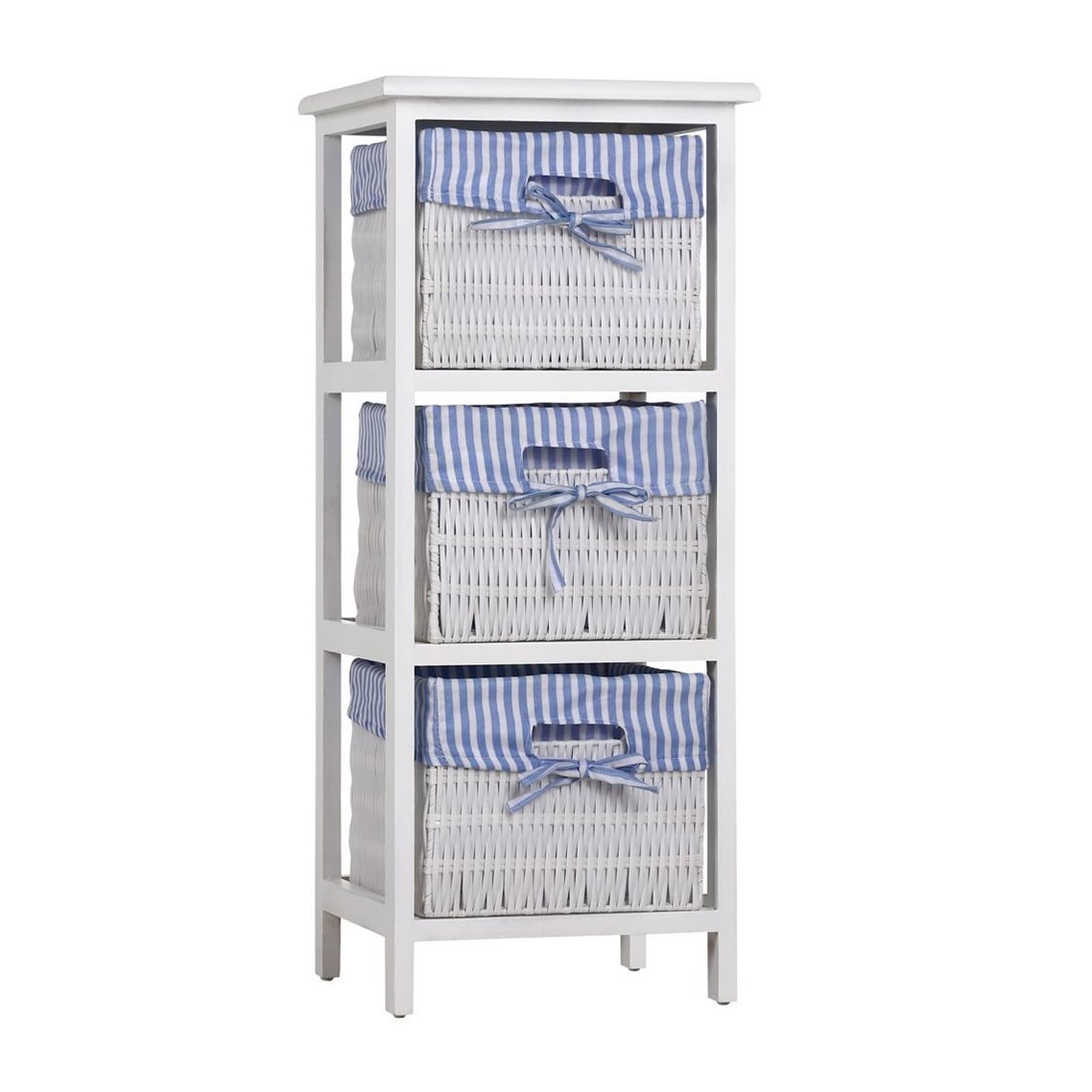 HTI-Living Regal mit 3 K&ouml;rben Mia Landhaus Wei&szlig; Blau - Bild 1