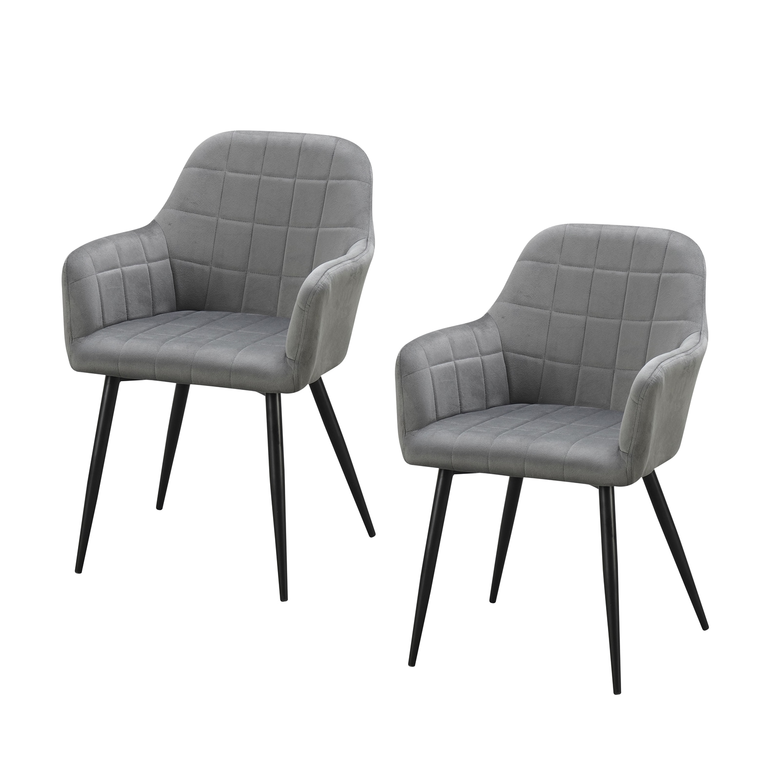 HTI-Living Esszimmerstuhl 2er Set Grau Velvet Albany - Bild 1