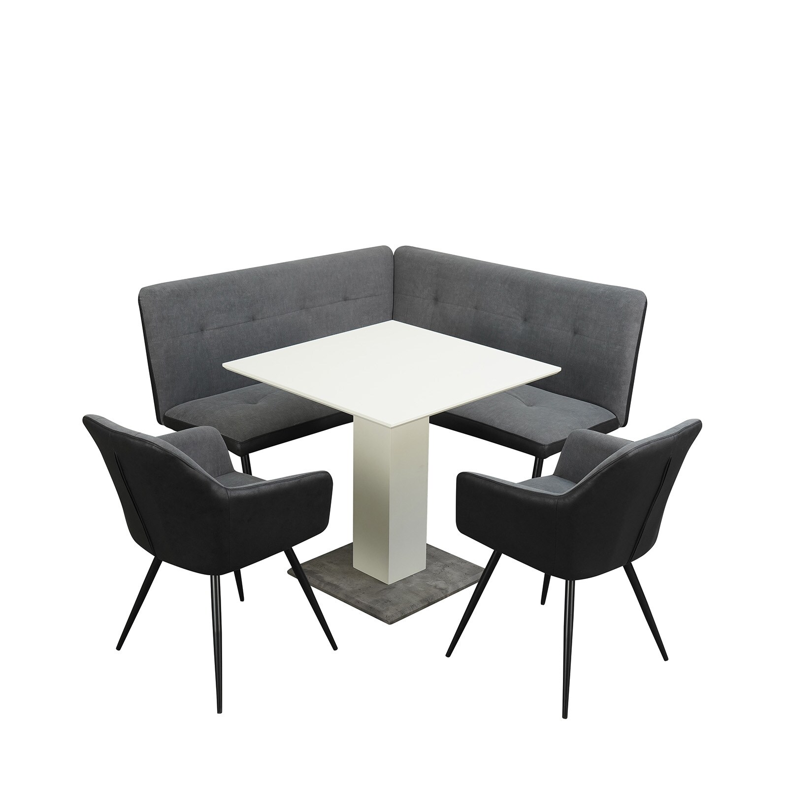 HTI-Living Sitzgruppe Anthrazit/Grau/Wei&szlig; Joschka - Bild 1