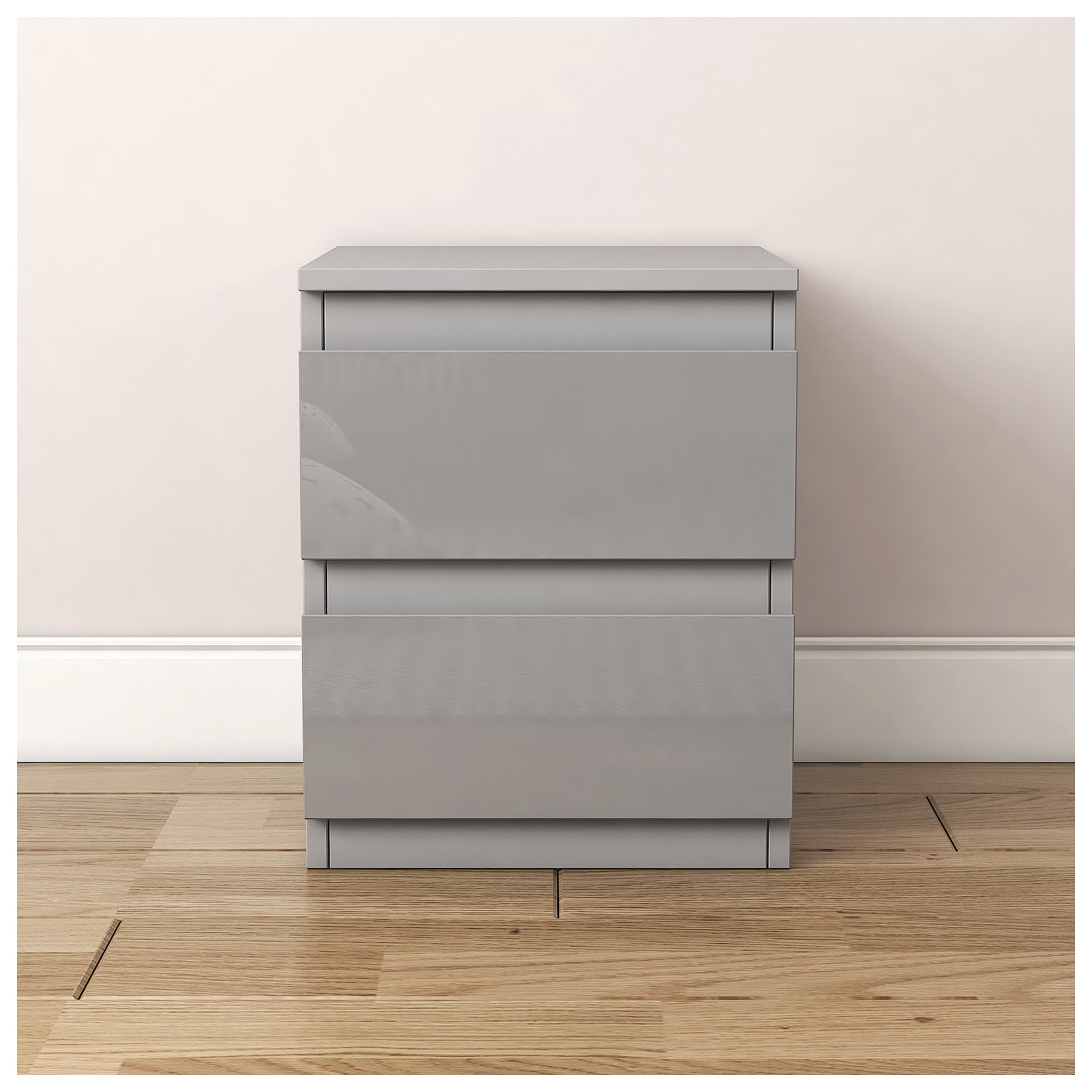 HTI-Living Nachtschrank Kenji Hochglanz Grau - Bild 1