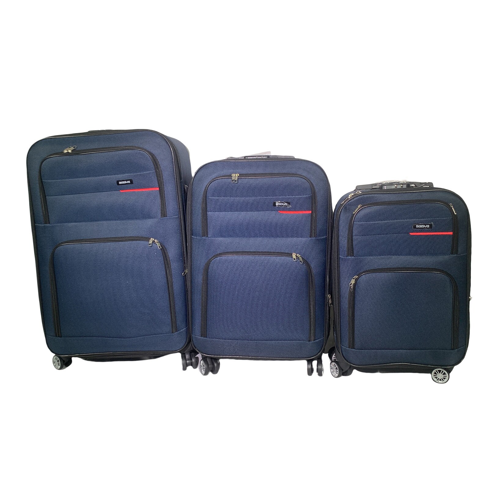 HTI-Living 3-teiliges Softkoffer-Set mit Teleskopstange und 4 Doppelrollen - Bild 1