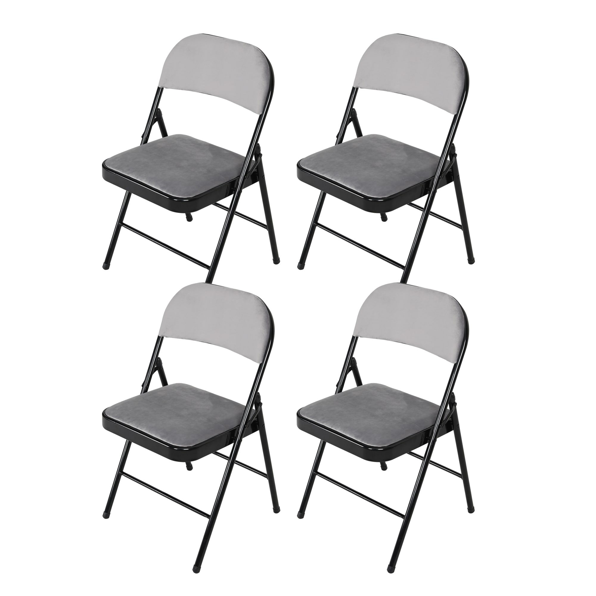 HTI-Living Klappstuhl Wedigo Velvet Grau 4er-Set - Bild 1