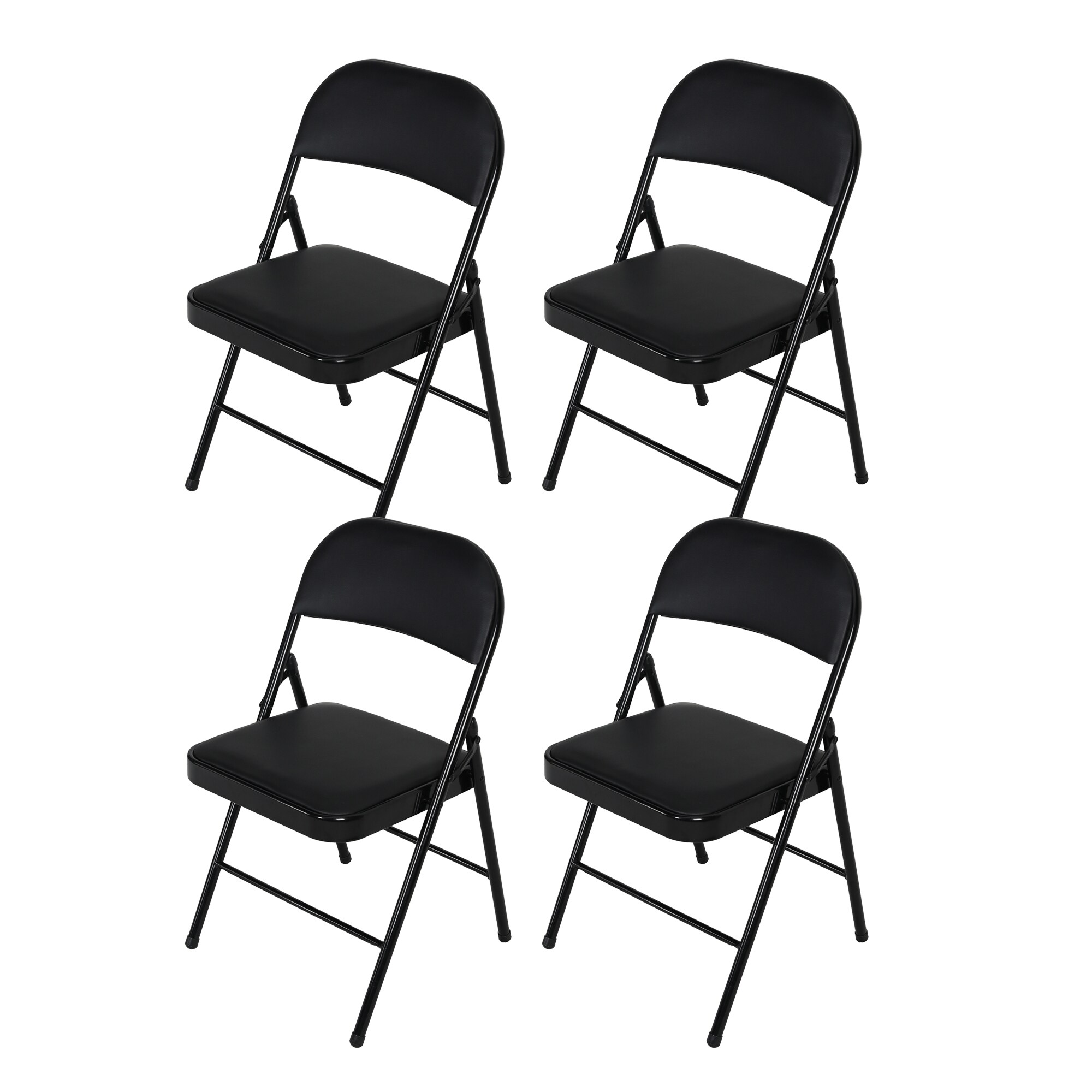 HTI-Living Klappstuhl Wedigo Kunstleder Schwarz-Schwarz 4er-Set - Bild 1