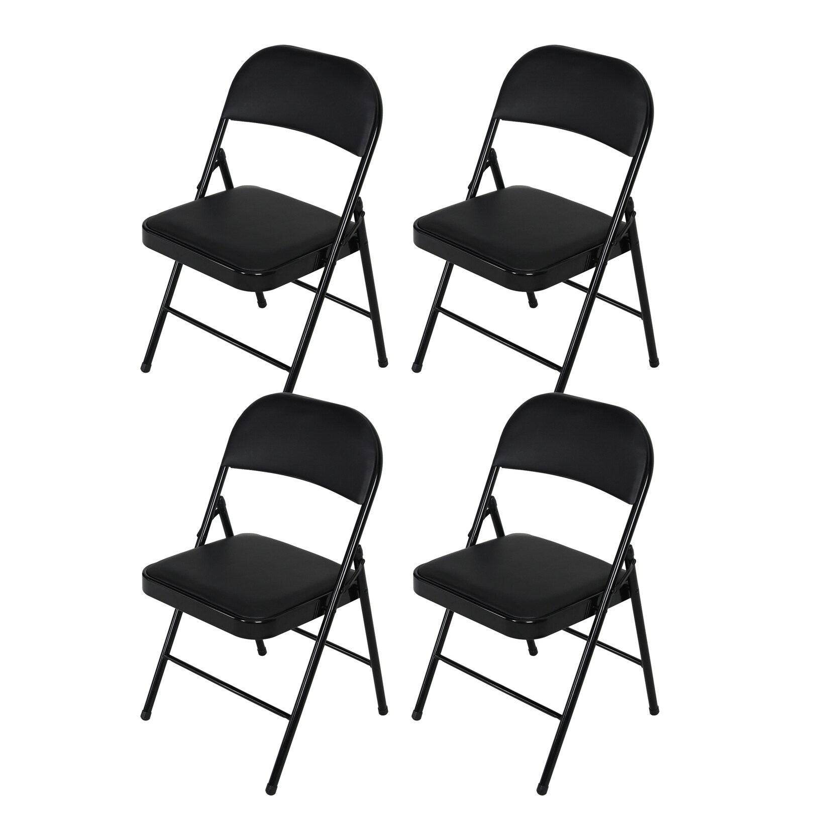 HTI-Living Klappstuhl Wedigo Kunstleder Schwarz-Schwarz 4er-Set