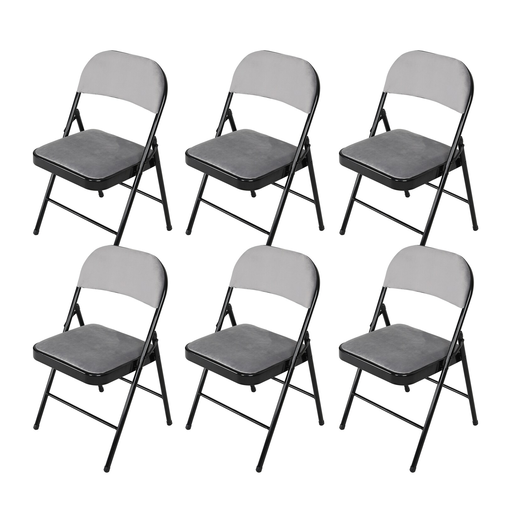HTI-Living Klappstuhl Wedigo Velvet Grau 6er-Set