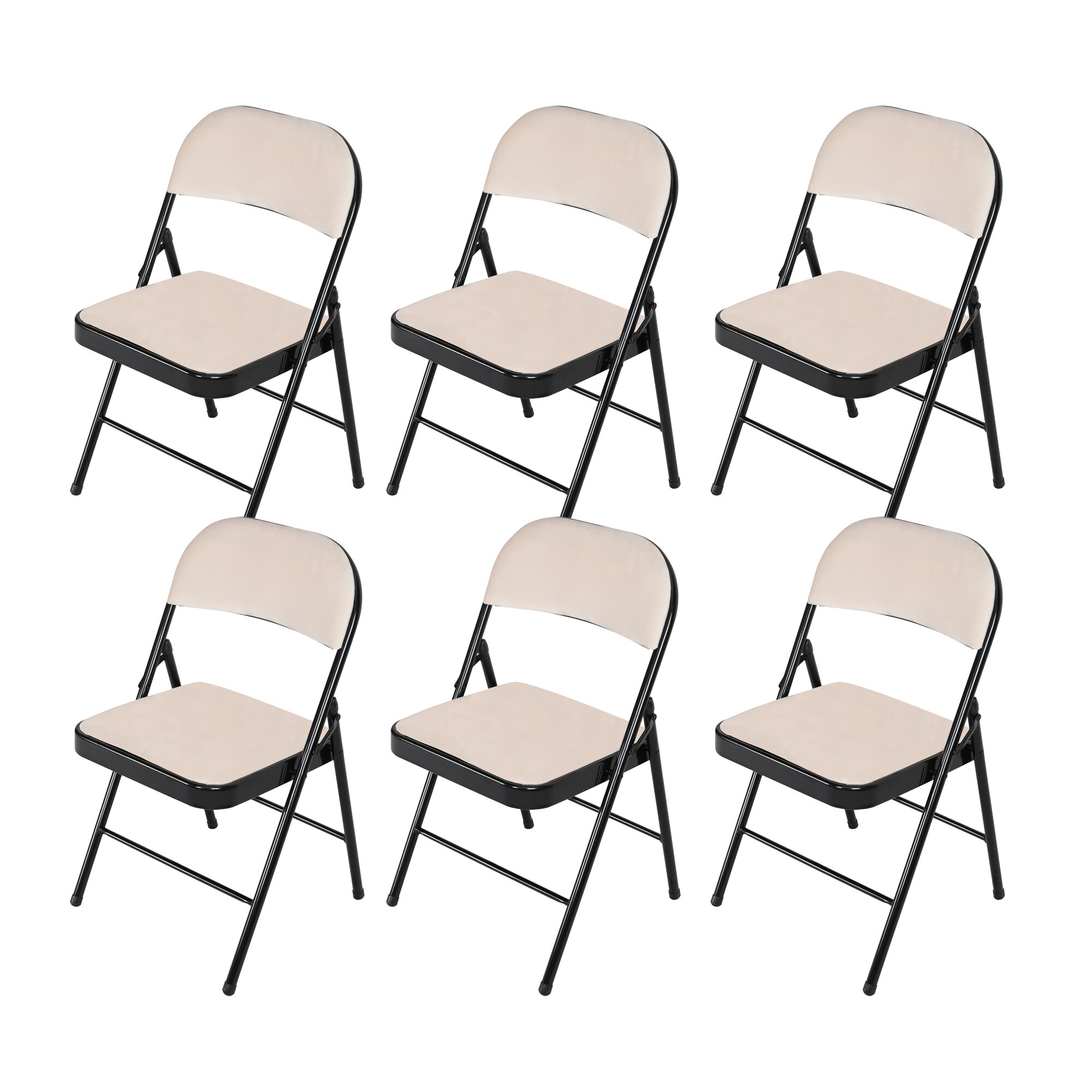 HTI-Living Klappstuhl Wedigo Velvet Beige 6er-Set - Bild 1
