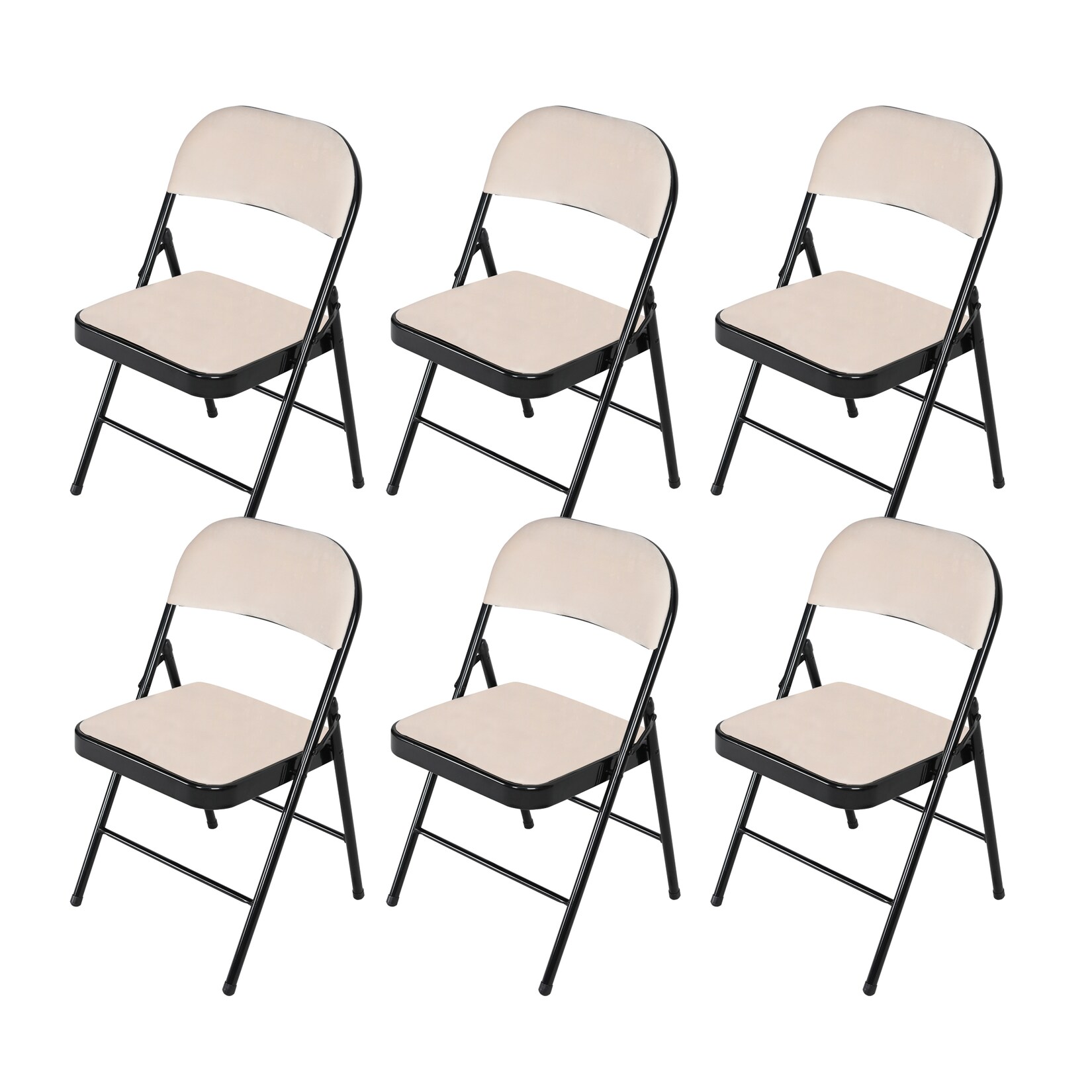 HTI-Living Klappstuhl Wedigo Velvet Beige 6er-Set